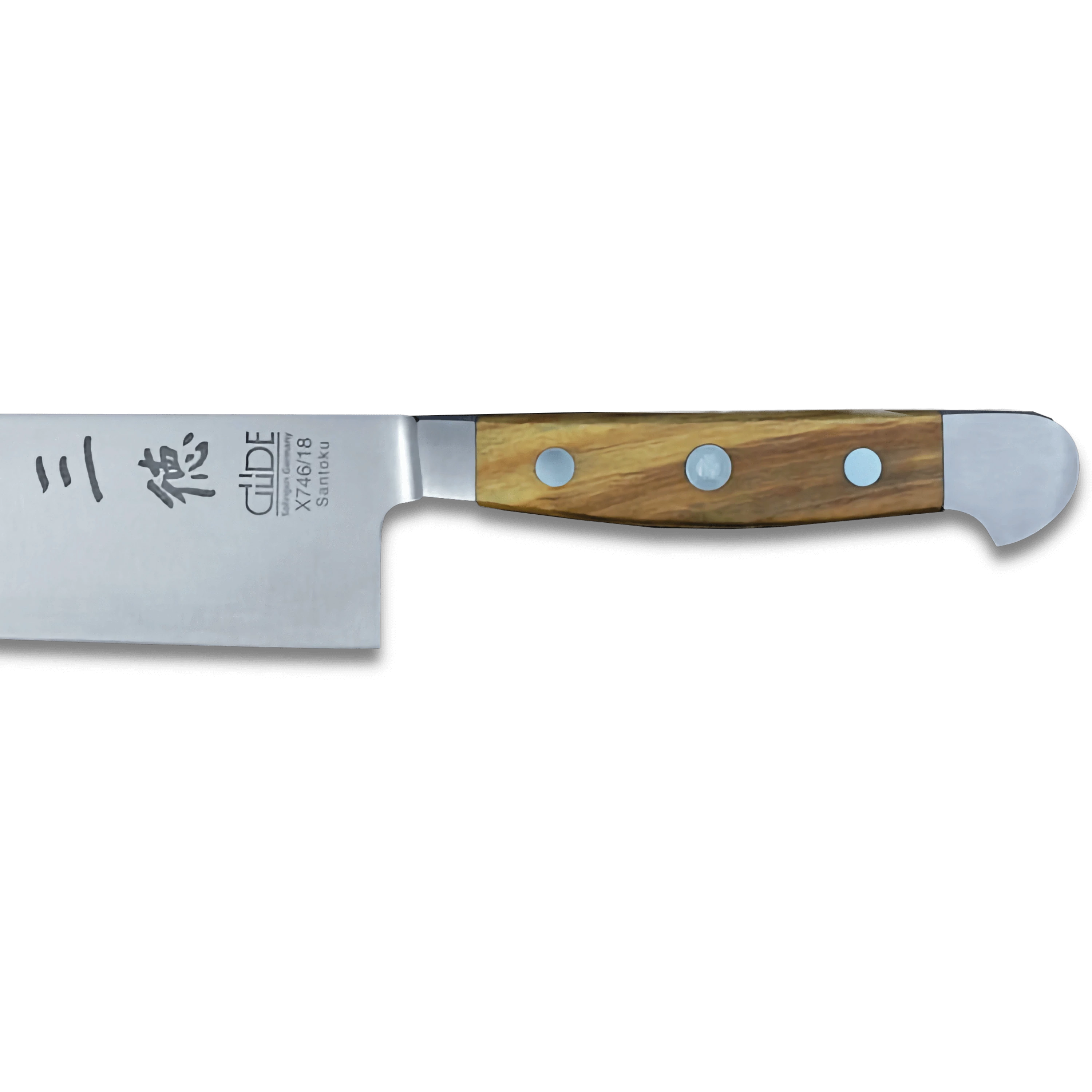 ALPHA OLIVE | Santoku Knife Smooth Blade 7 inch | Forged Steel / Olive wood handle