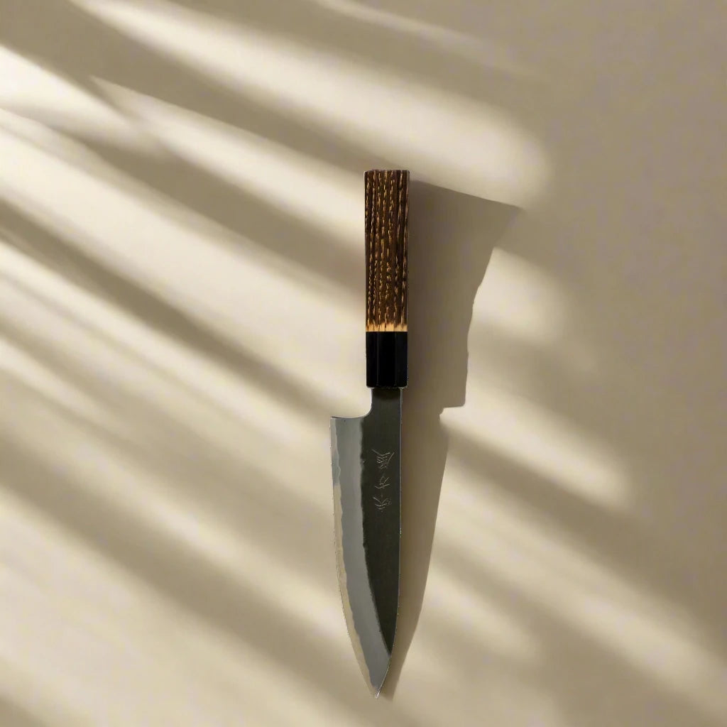 Hinoura Ajikataya Petty Knife 150mm – Kurouchi Finish, White #2 Steel