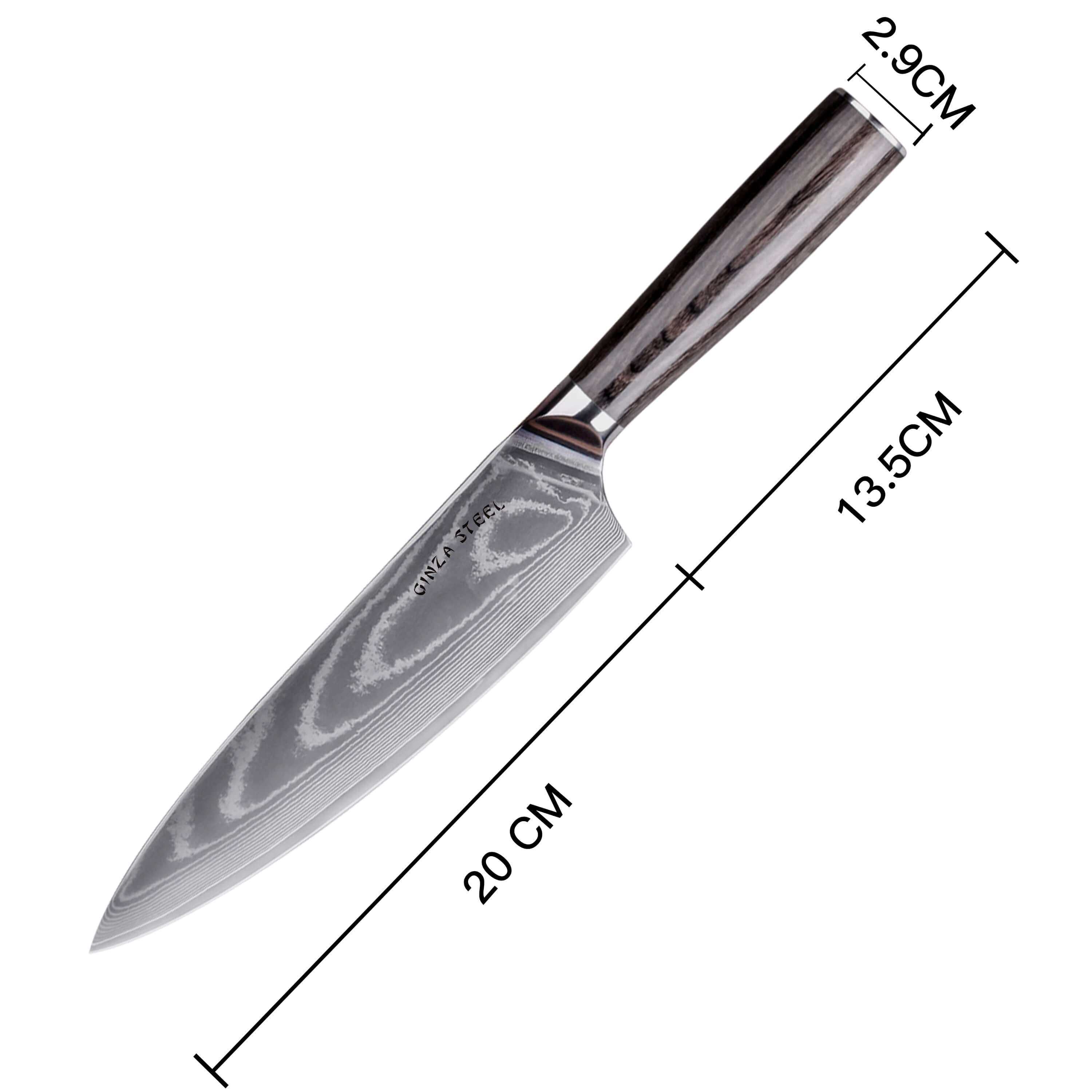 LUCIA 20 | Chef Knife 8Cr18Mov Steel Core / Pakka wood handle