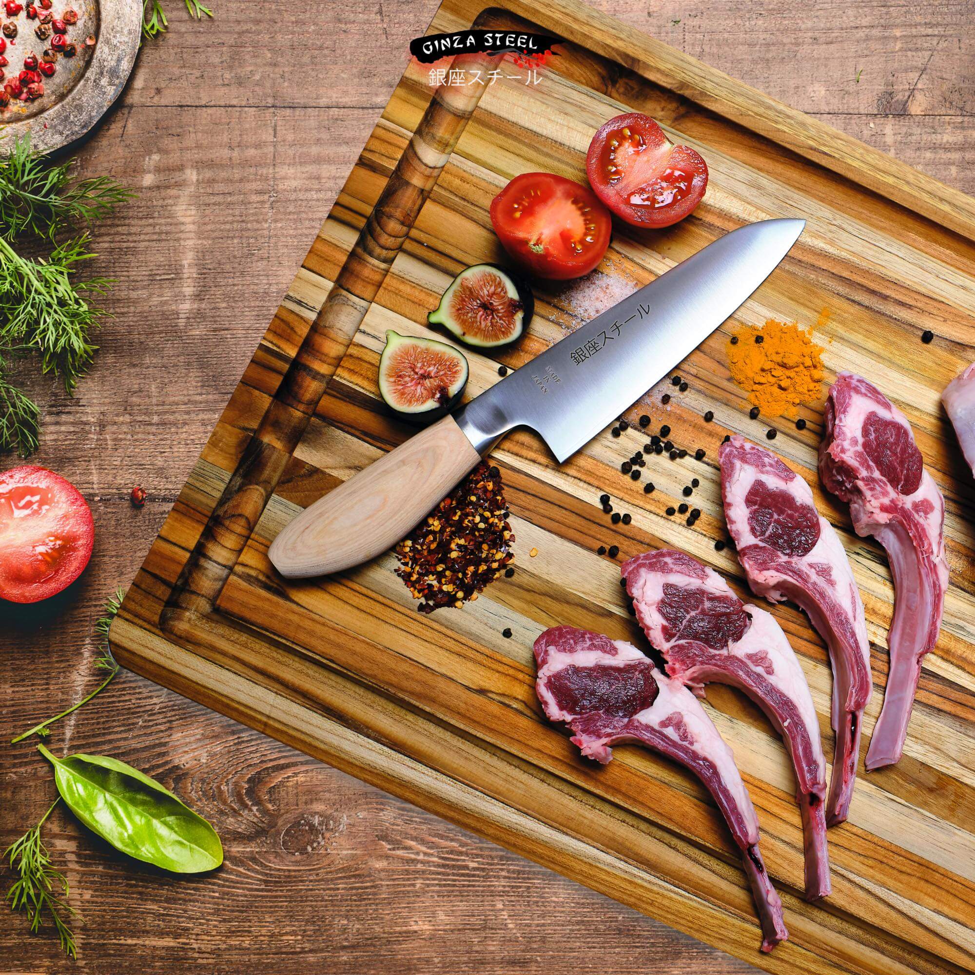 MATSUE 165 - Couteau Santoku MV Inox 165mm/Manche Bois Naturel