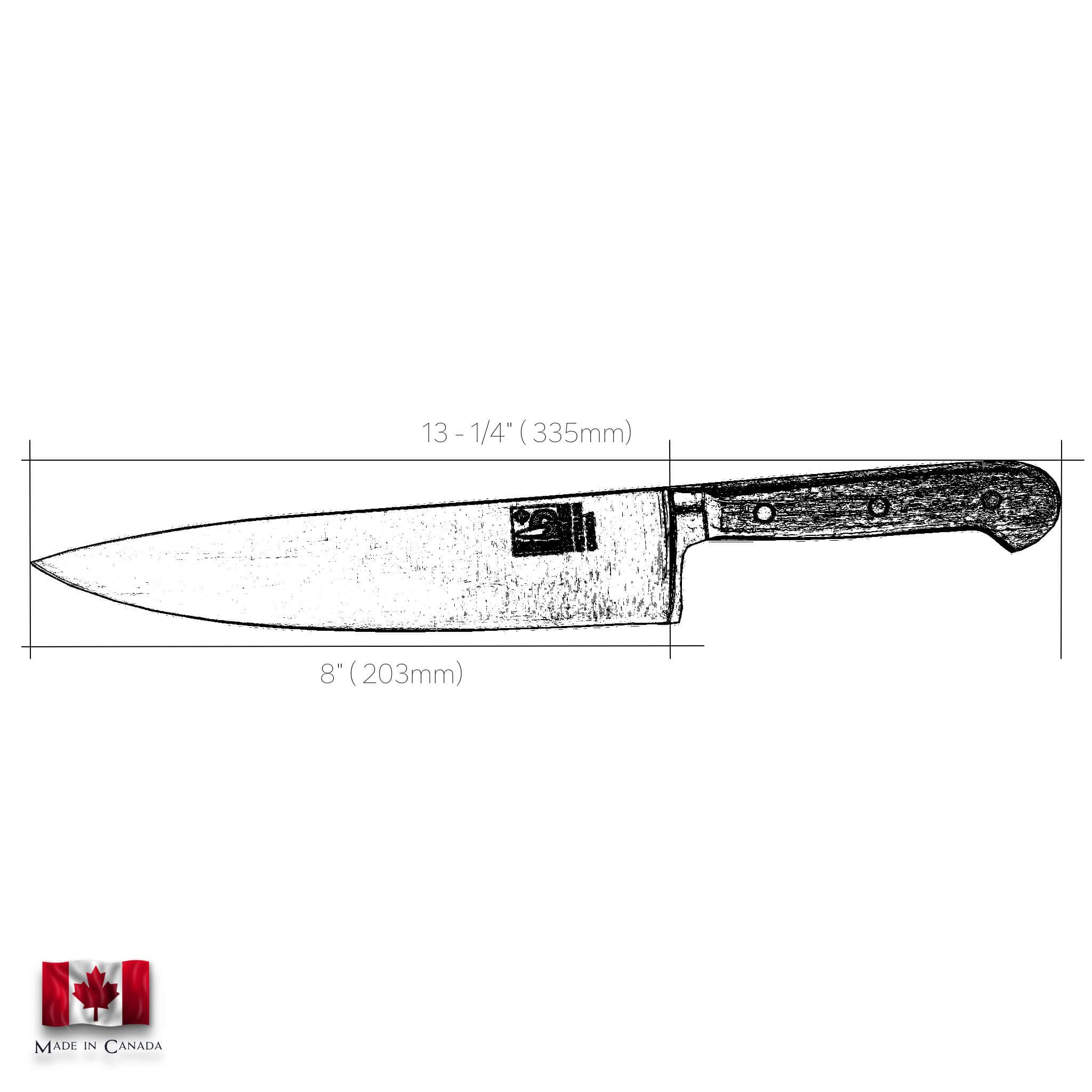 Forged Heavy Chef Knife 8" Forged Steel - #209FG-8