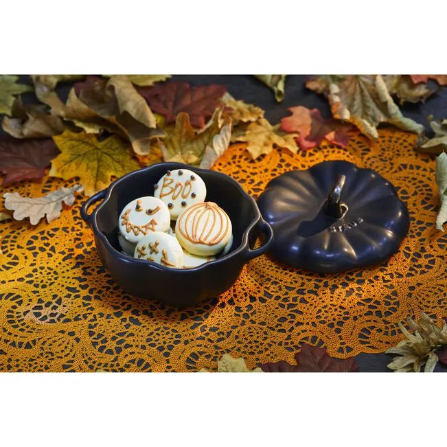 STAUB Ceramique 500 mL Ceramic Pumpkin Cocotte, Black
