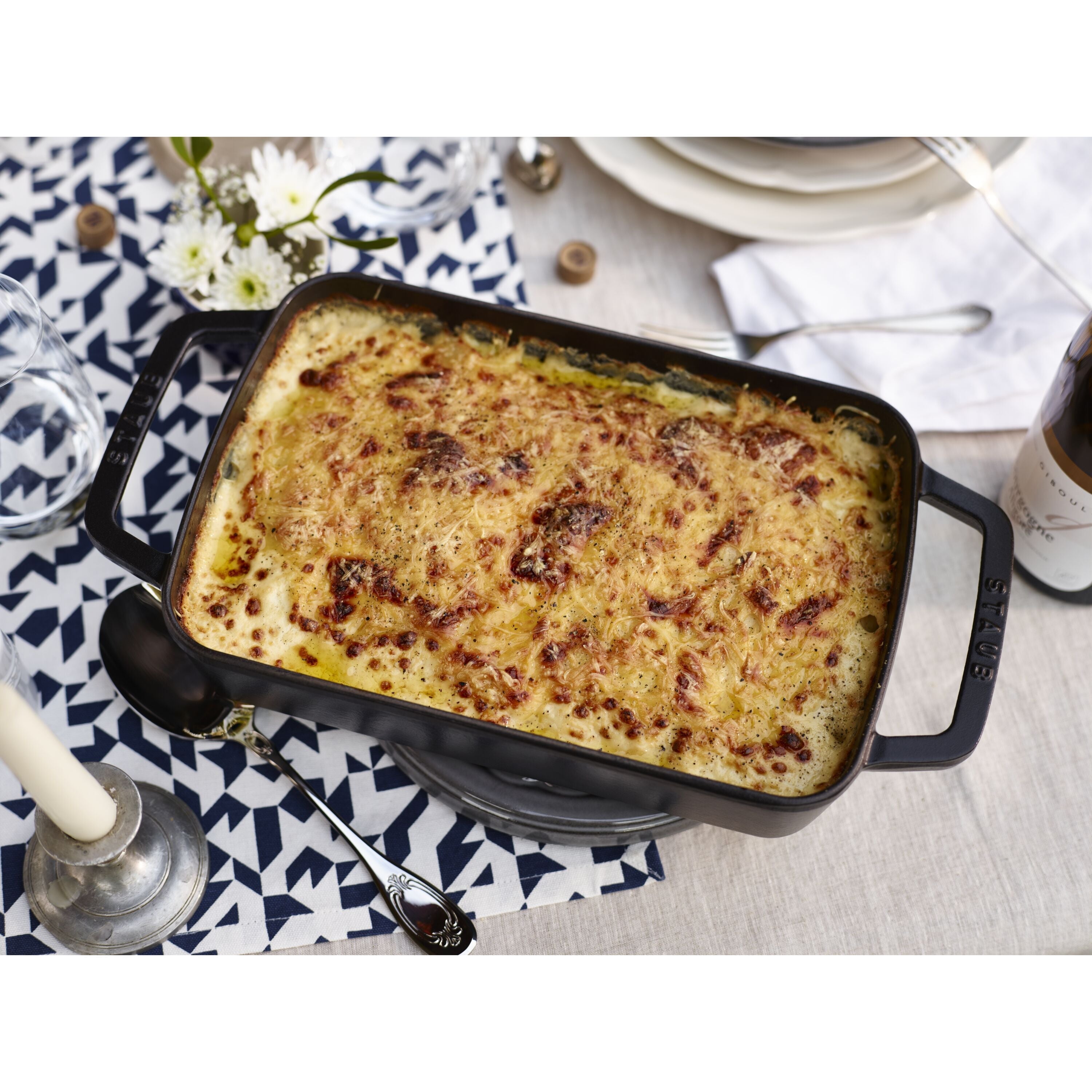 STAUB Specialities Cast Iron Rectangular Large Roasting And Baking Pan, Black