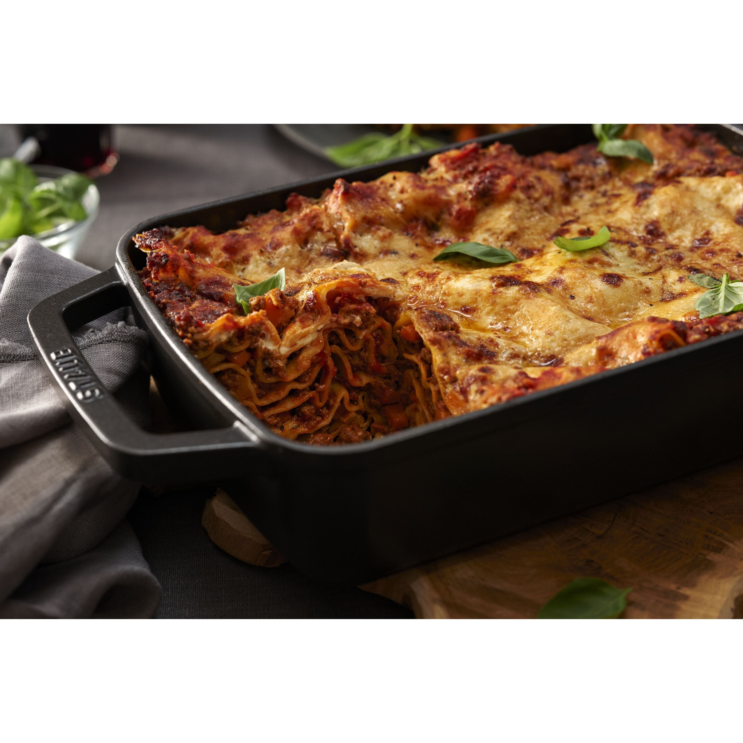 STAUB Specialities Cast Iron Rectangular Large Roasting And Baking Pan, Black