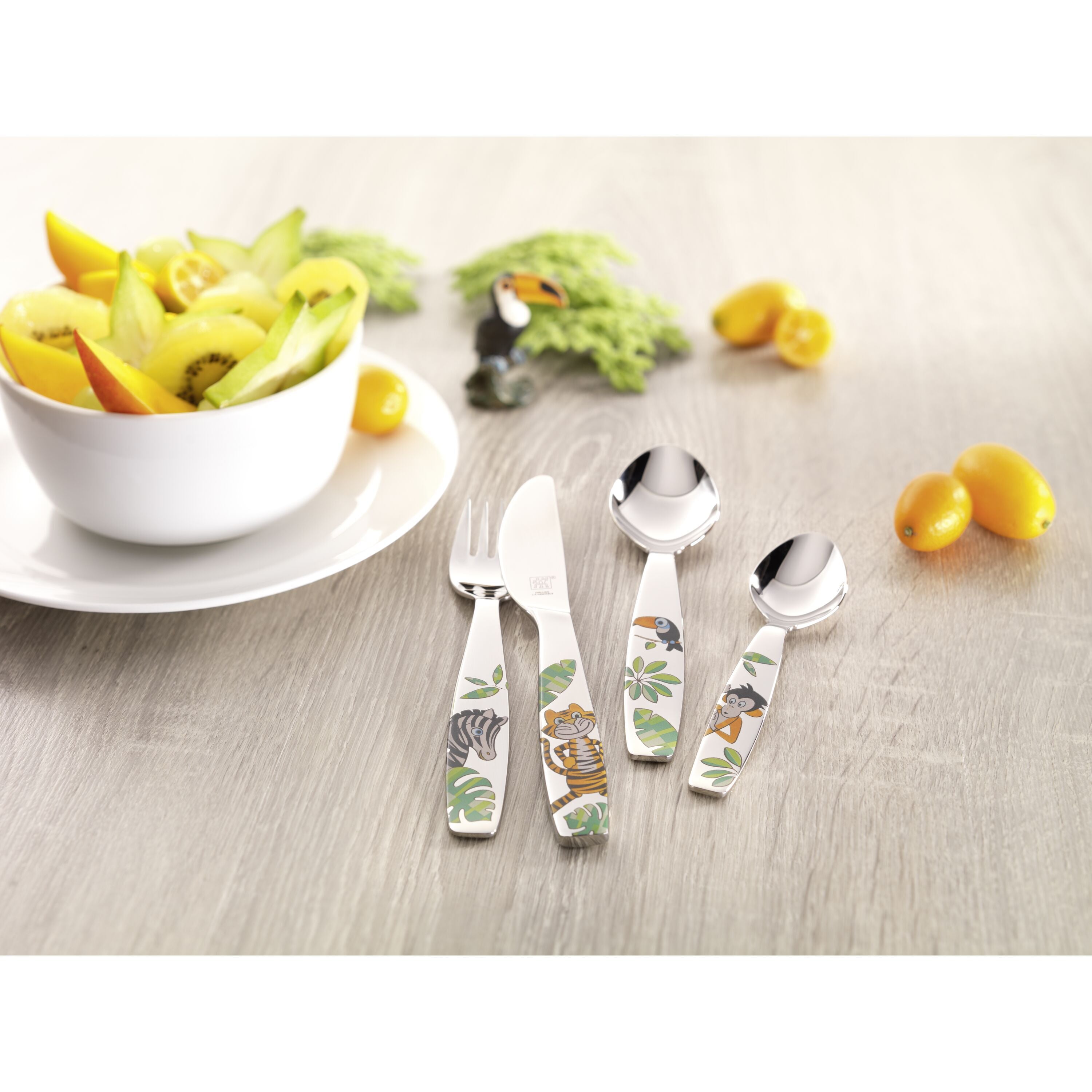 ZWILLING Jungle Silverplate 4 Piece Children's Flatware Set With Knights-2
