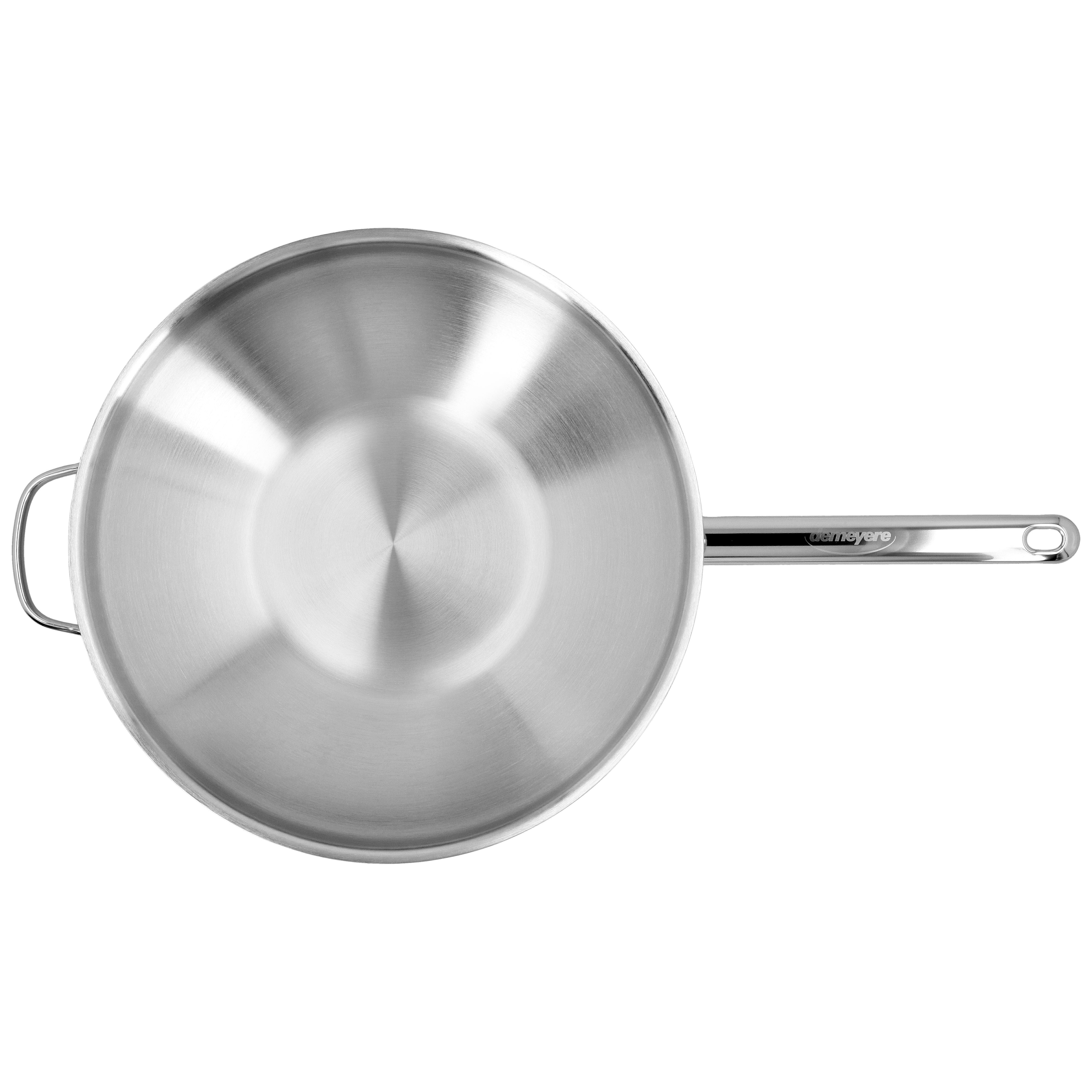 DEMEYERE Apollo 7 32 cm / 12.5 inch 18/10 Stainless Steel Wok Flat Bottom