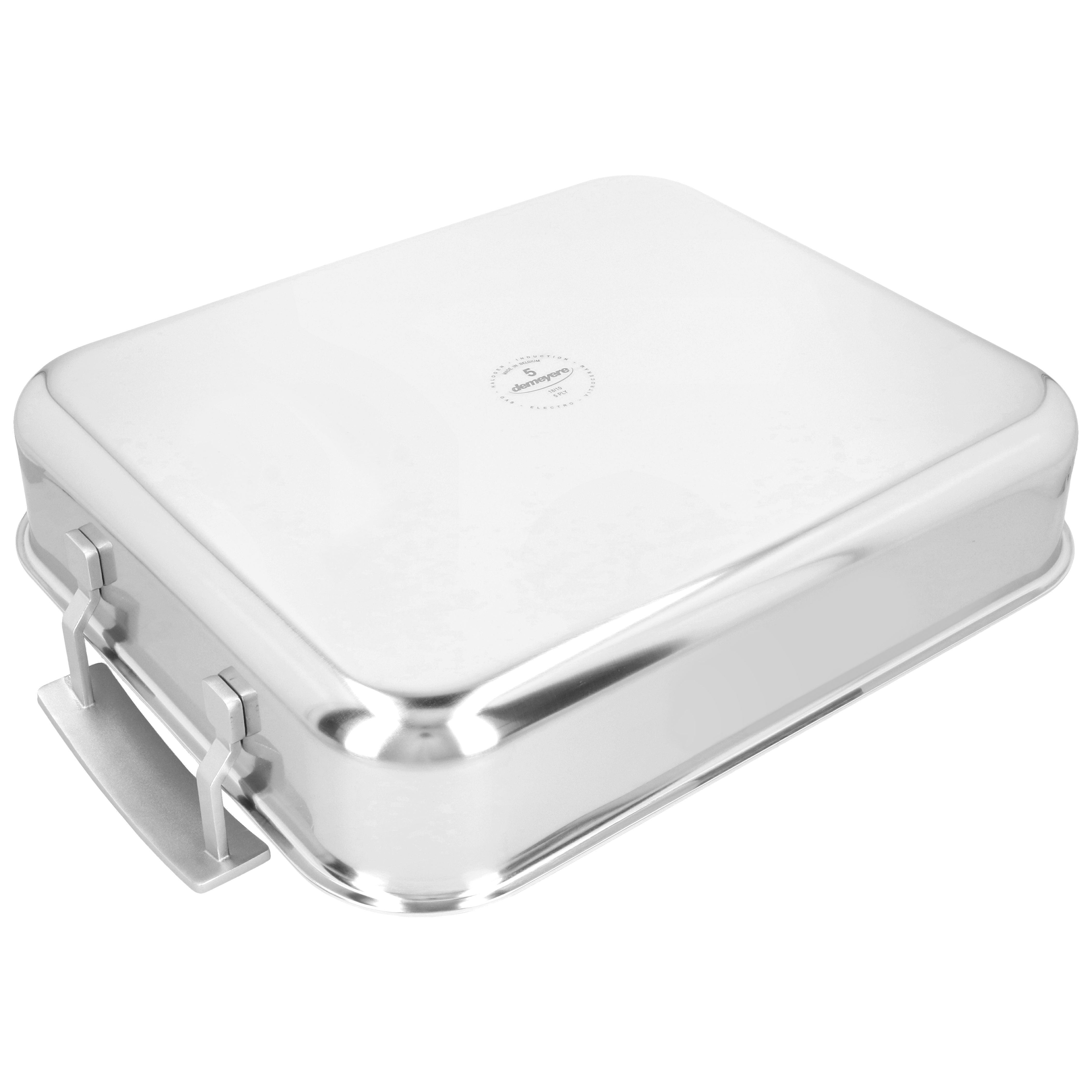 DEMEYERE Industry 5 39 X 33 cm 18/10 Stainless Steel Rectangular Roaster + Grid, Silver