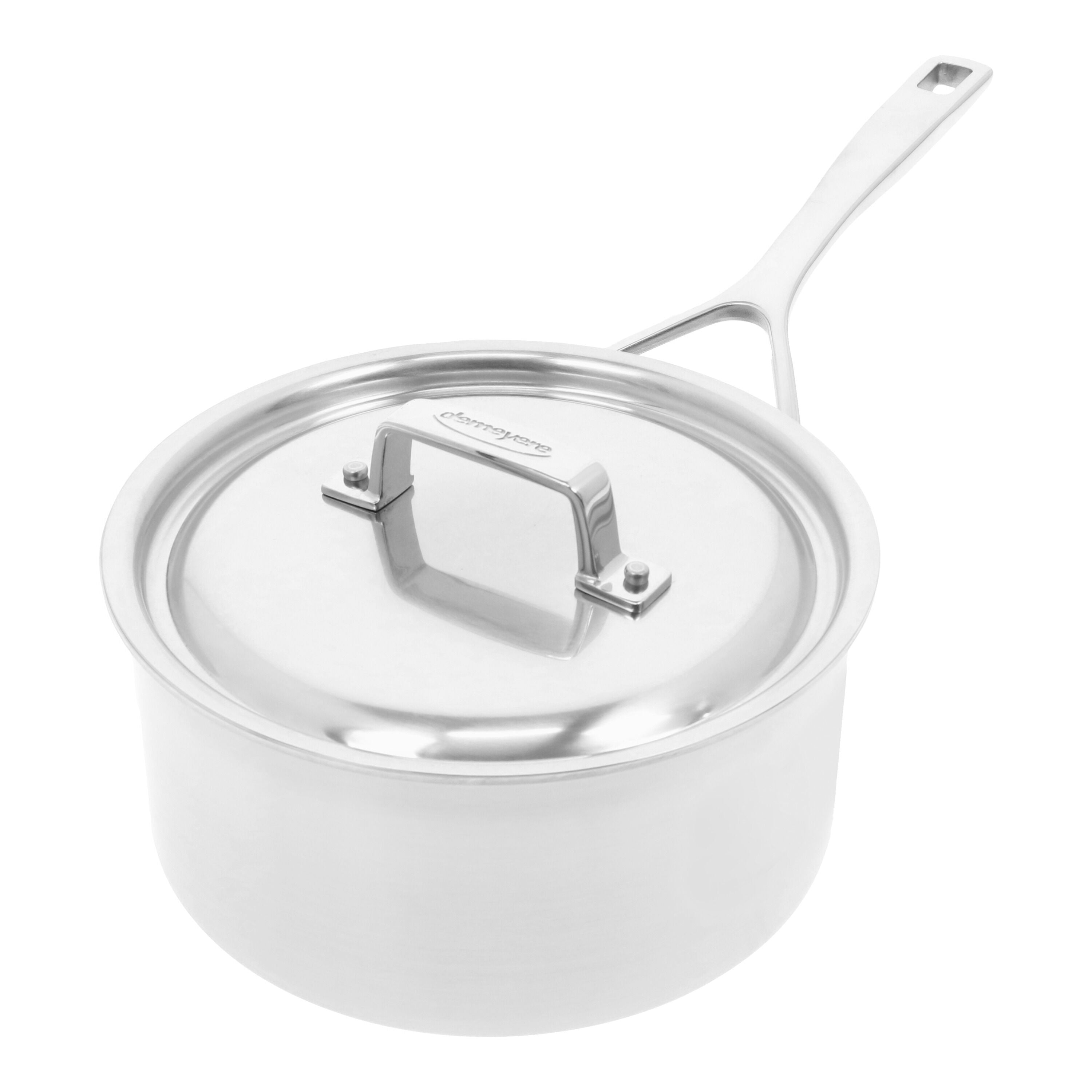 DEMEYERE Essential 5 2.8 L 18/10 Stainless Steel Round Sauce Pan With Lid 3Qt, Silver