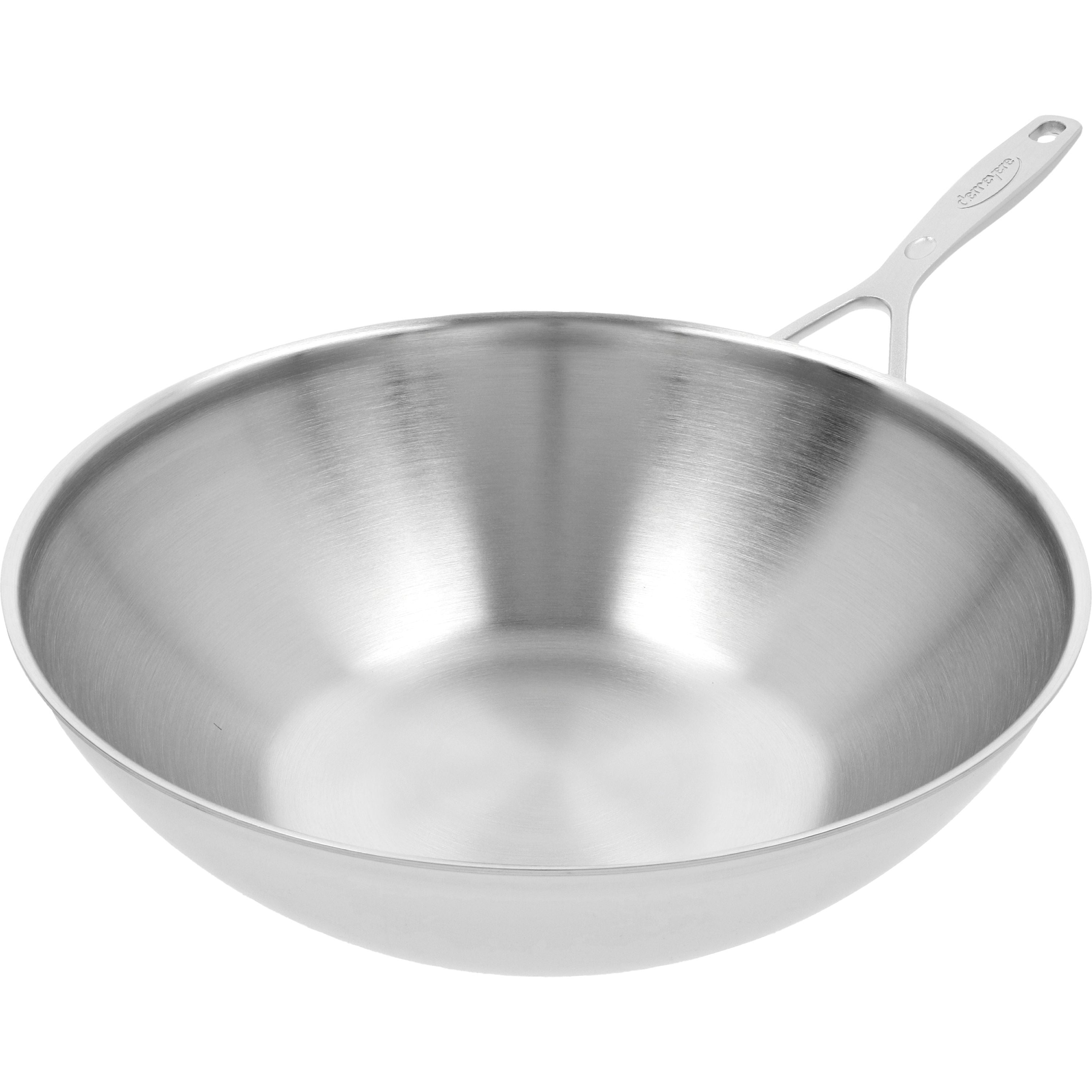 DEMEYERE Industry 5 30 cm / 12 inch 18/10 Stainless Steel Wok Flat Bottom