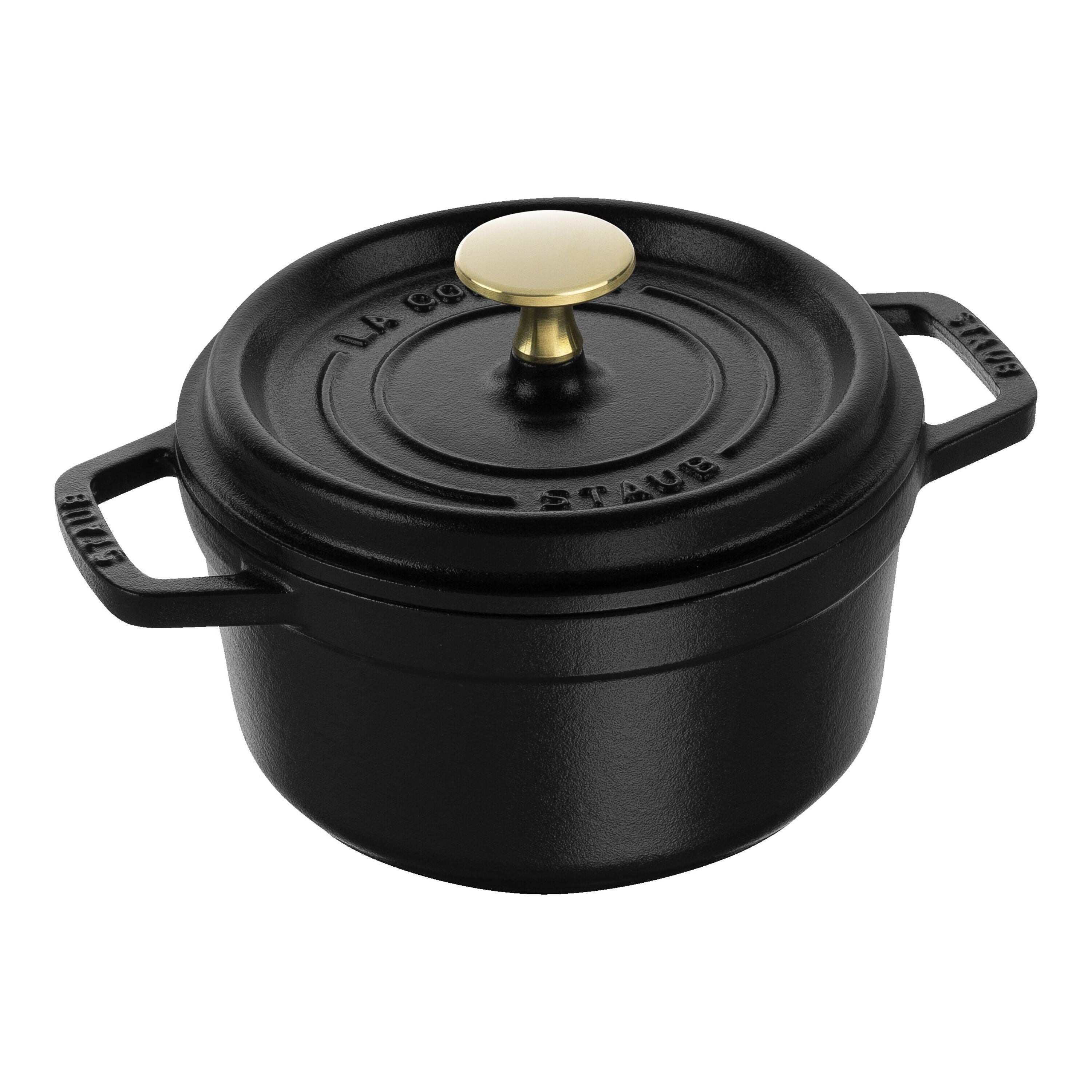STAUB La Cocotte 1.25 L Cast Iron Round Cocotte, Black-0