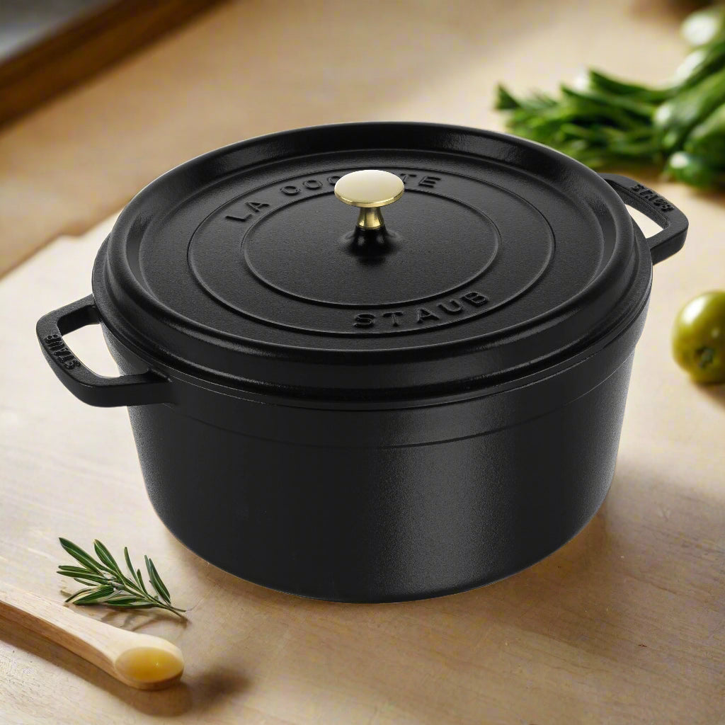 STAUB La Cocotte 8.4 L Cast Iron Round Cocotte, Black-0