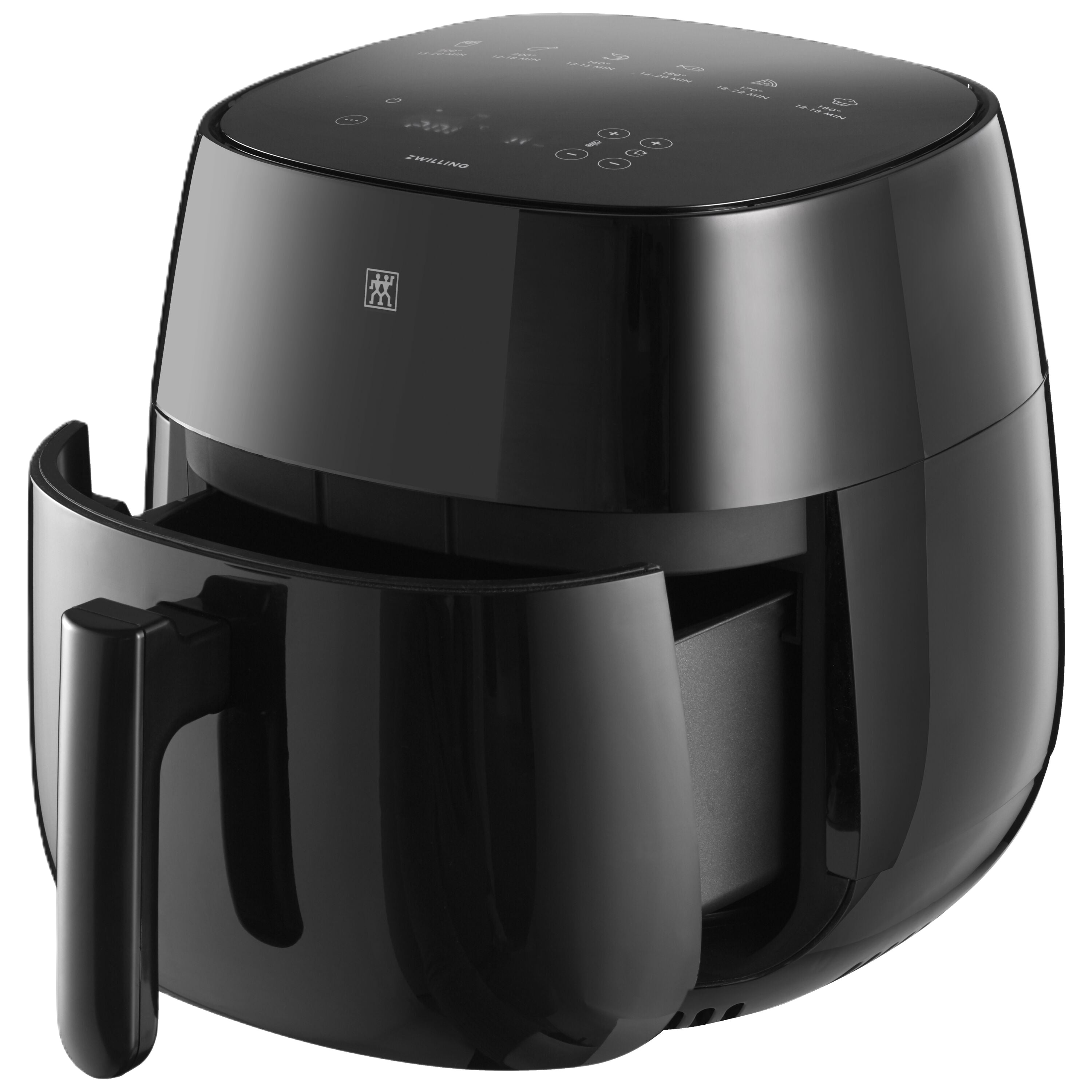 ZWILLING CERAMIC COATED Air Fryer, Black-0 open chamber on a white background