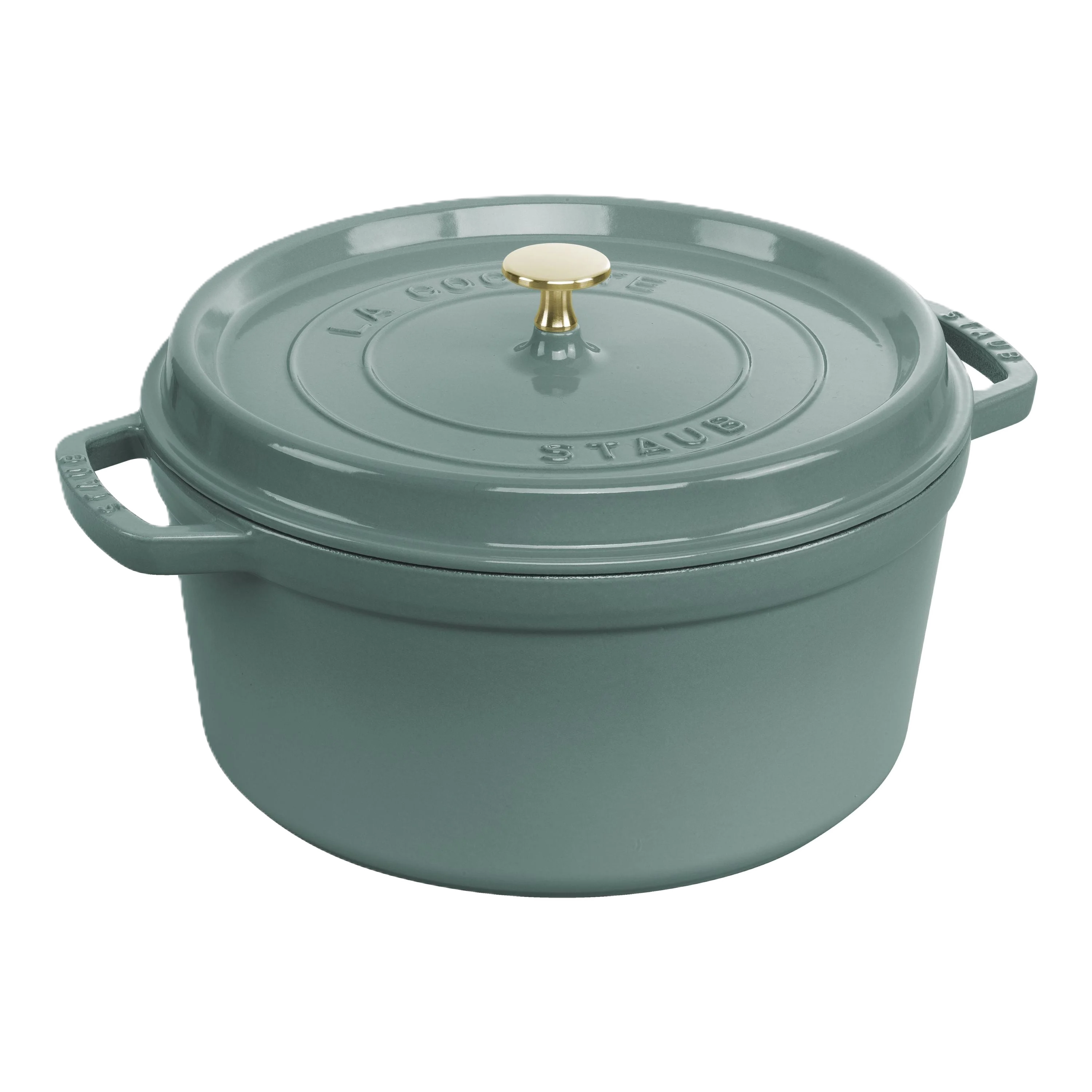STAUB La Cocotte 6.75 L Cast Iron Round Cocotte, Eucalyptus
