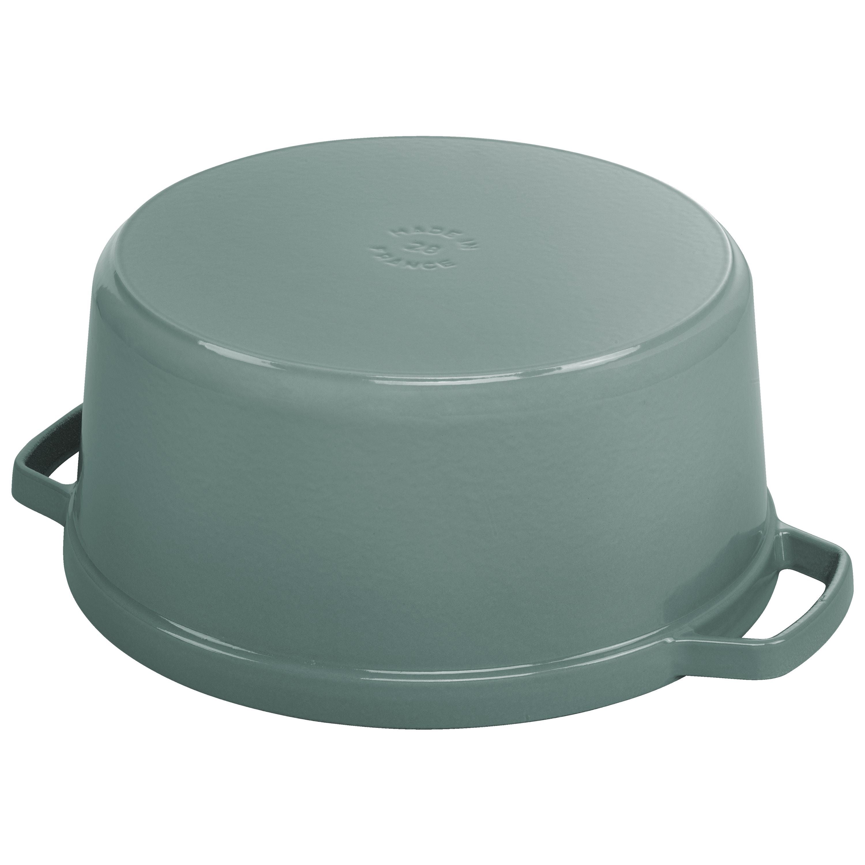 STAUB La Cocotte 6.75 L Cast Iron Round Cocotte, Eucalyptus-2