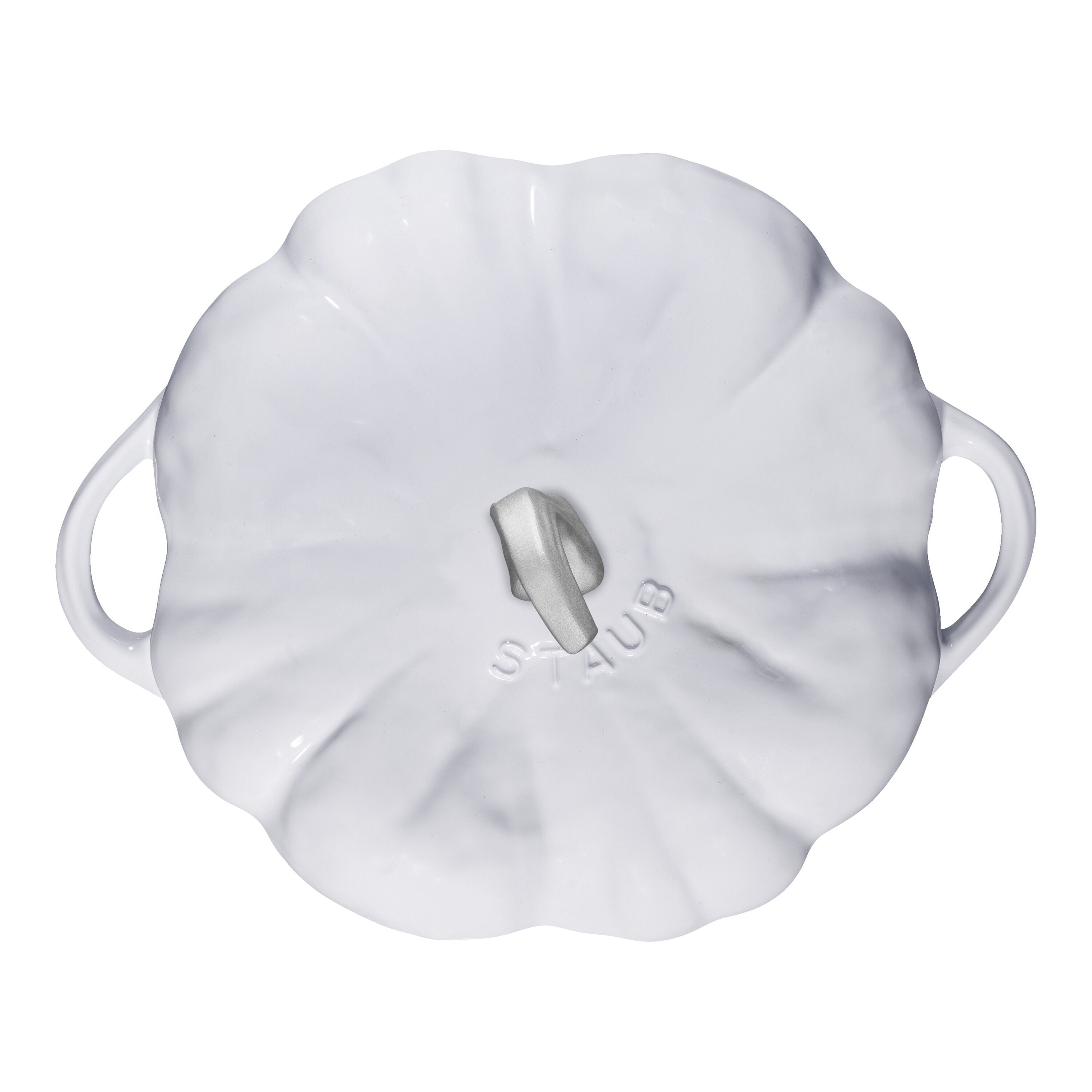 White ceramic pot with lid on a white background