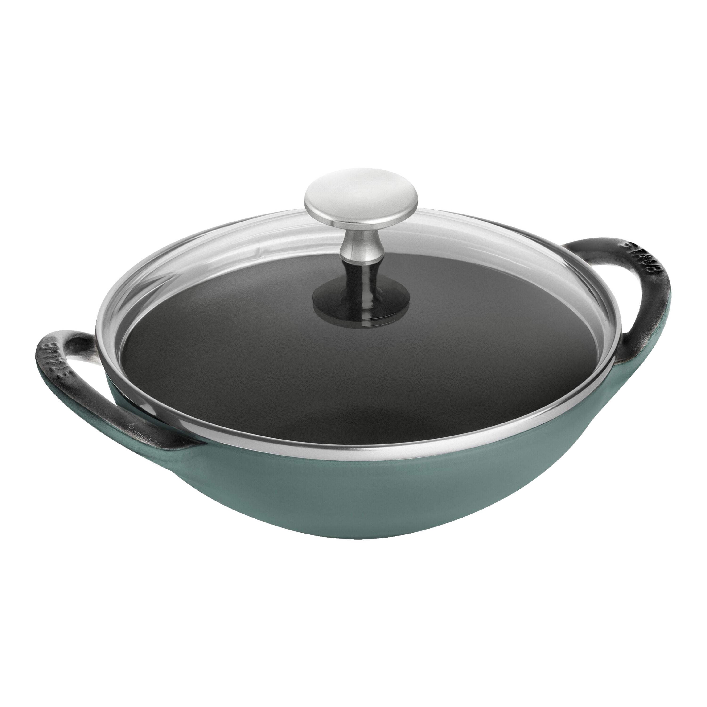 STAUB Specialities 16 cm / 6.5 inch Cast Iron Wok, Eucalyptus-0