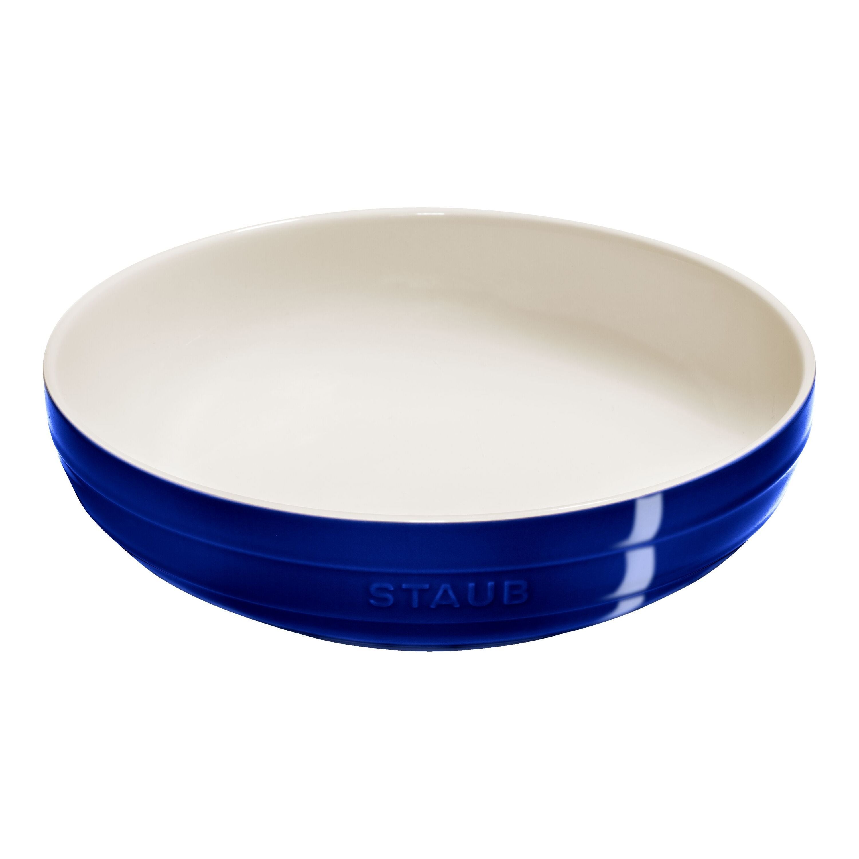 STAUB Ceramique 28 cm Ceramic Round Serving Bowl, Dark-Blue