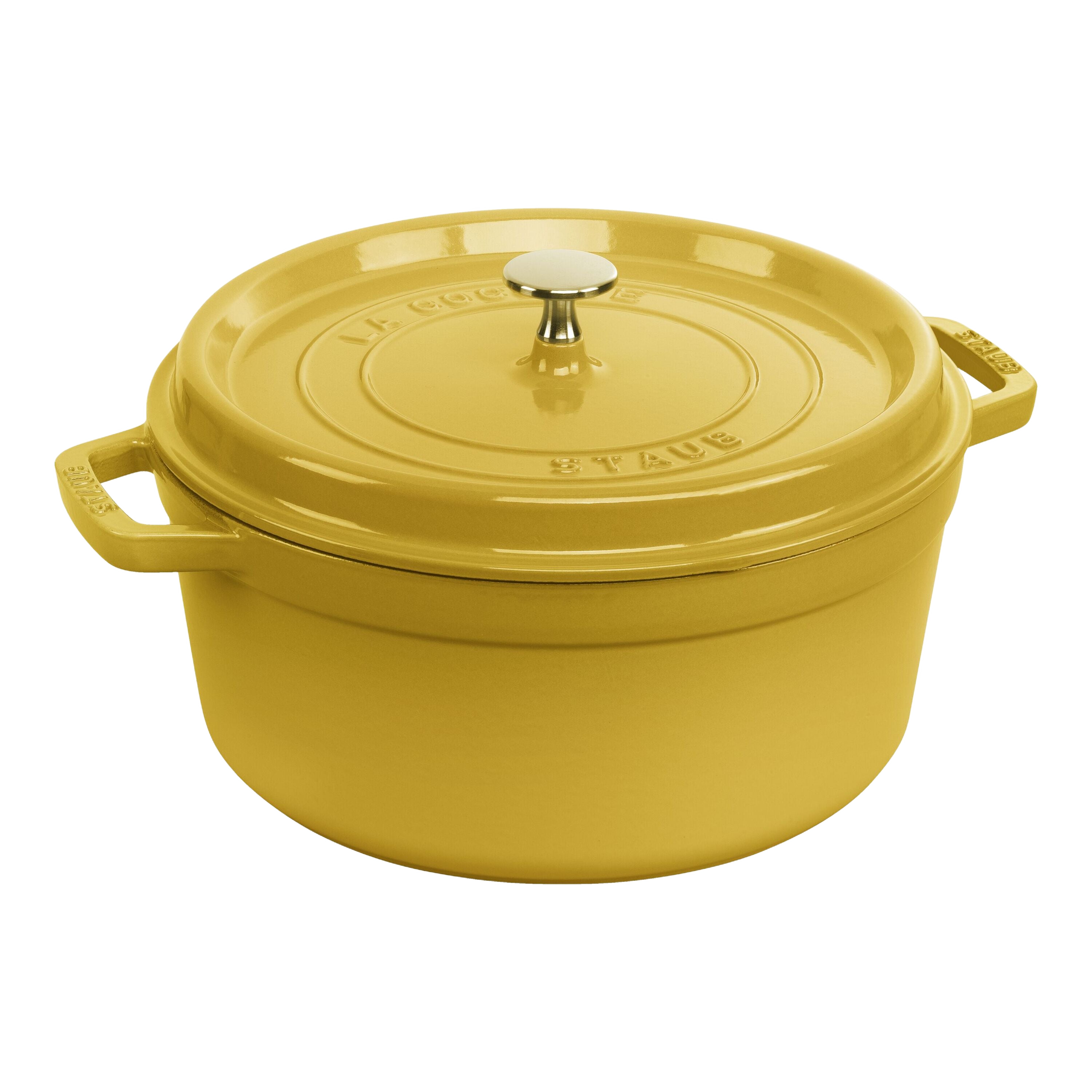 STAUB La Cocotte 5.25 L Cast Iron Round Cocotte, Citron-0