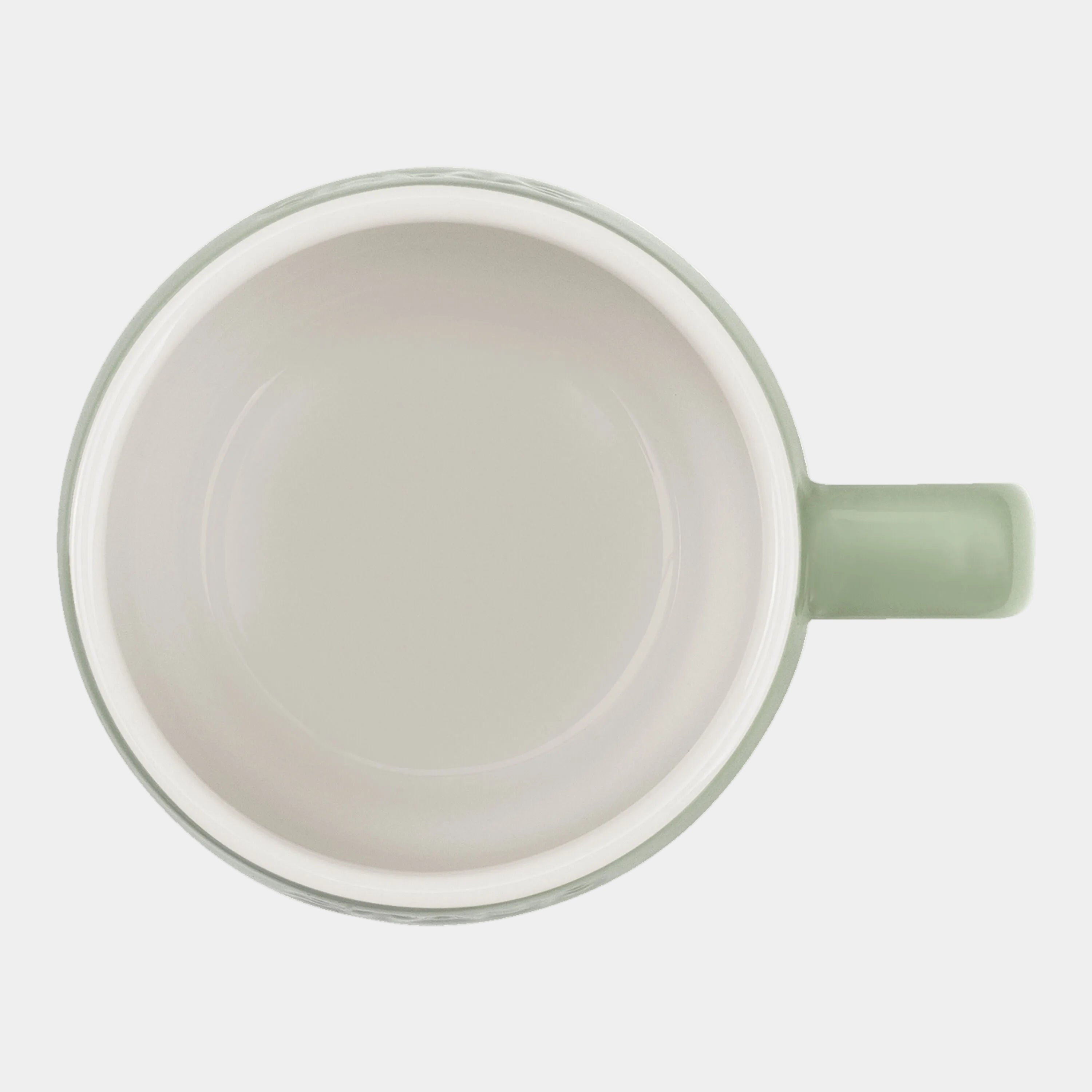 Green mug on a white background