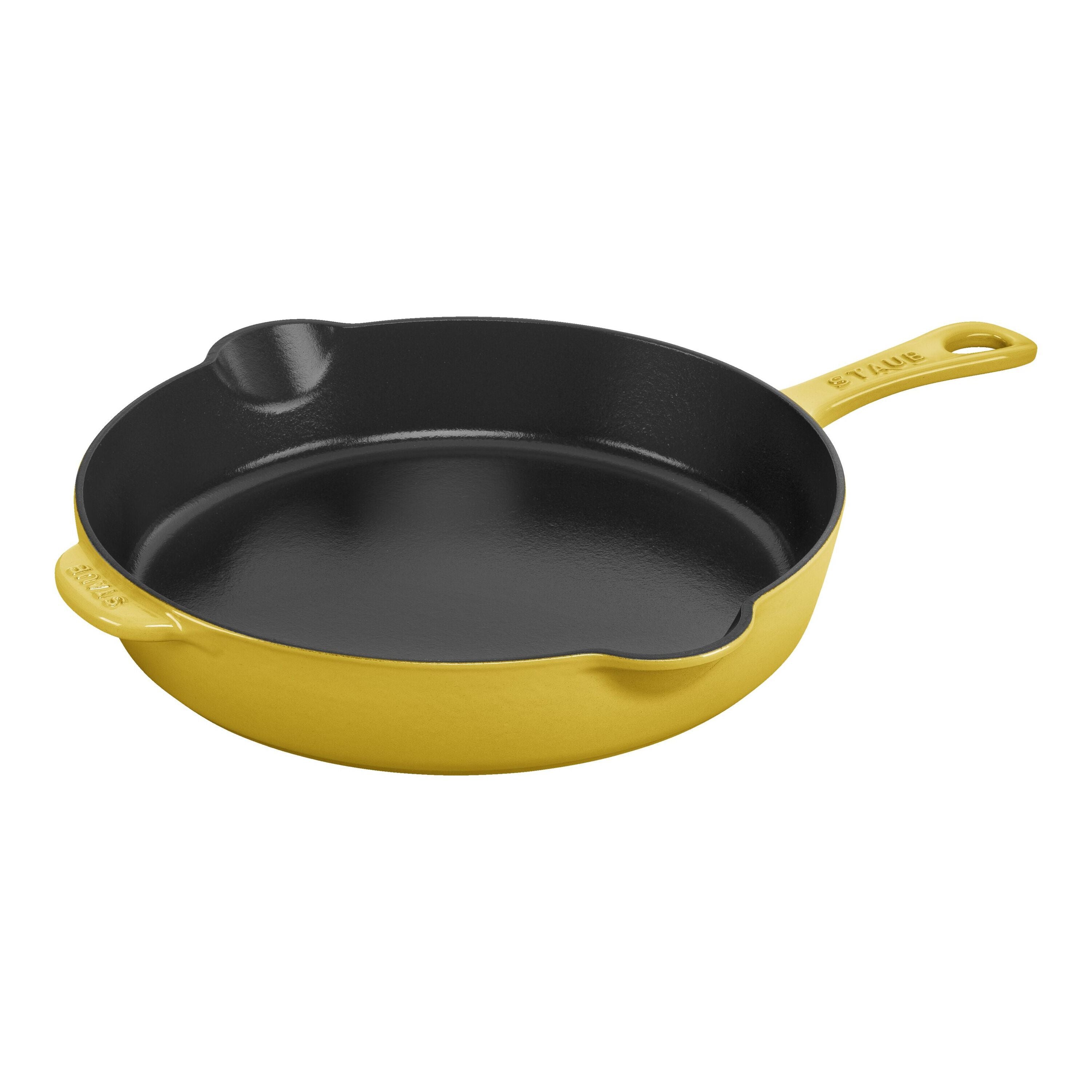 STAUB Pans 22 cm / 8.5 inch Cast Iron Traditional Deep Frypan, Citron