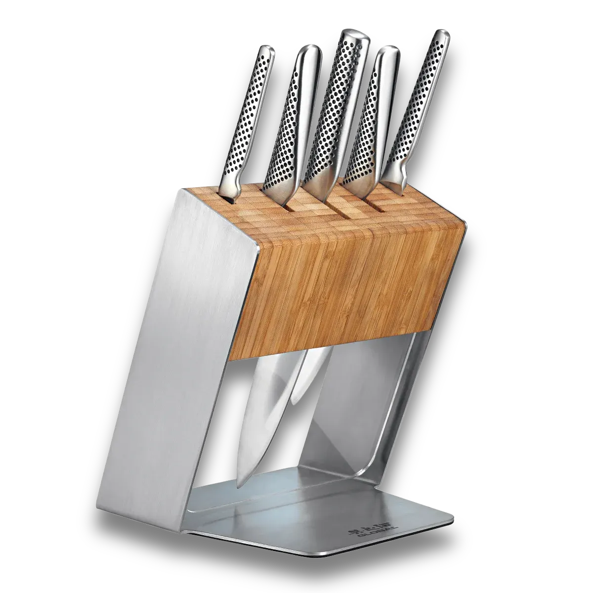 Global Katana 6-Piece Knife Block Set – Bamboo (Made in Japan)