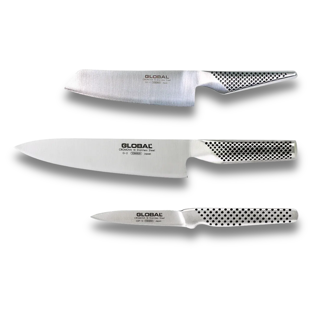 Global 3-Piece Knife Set – Seamless Contour, Made in Japan