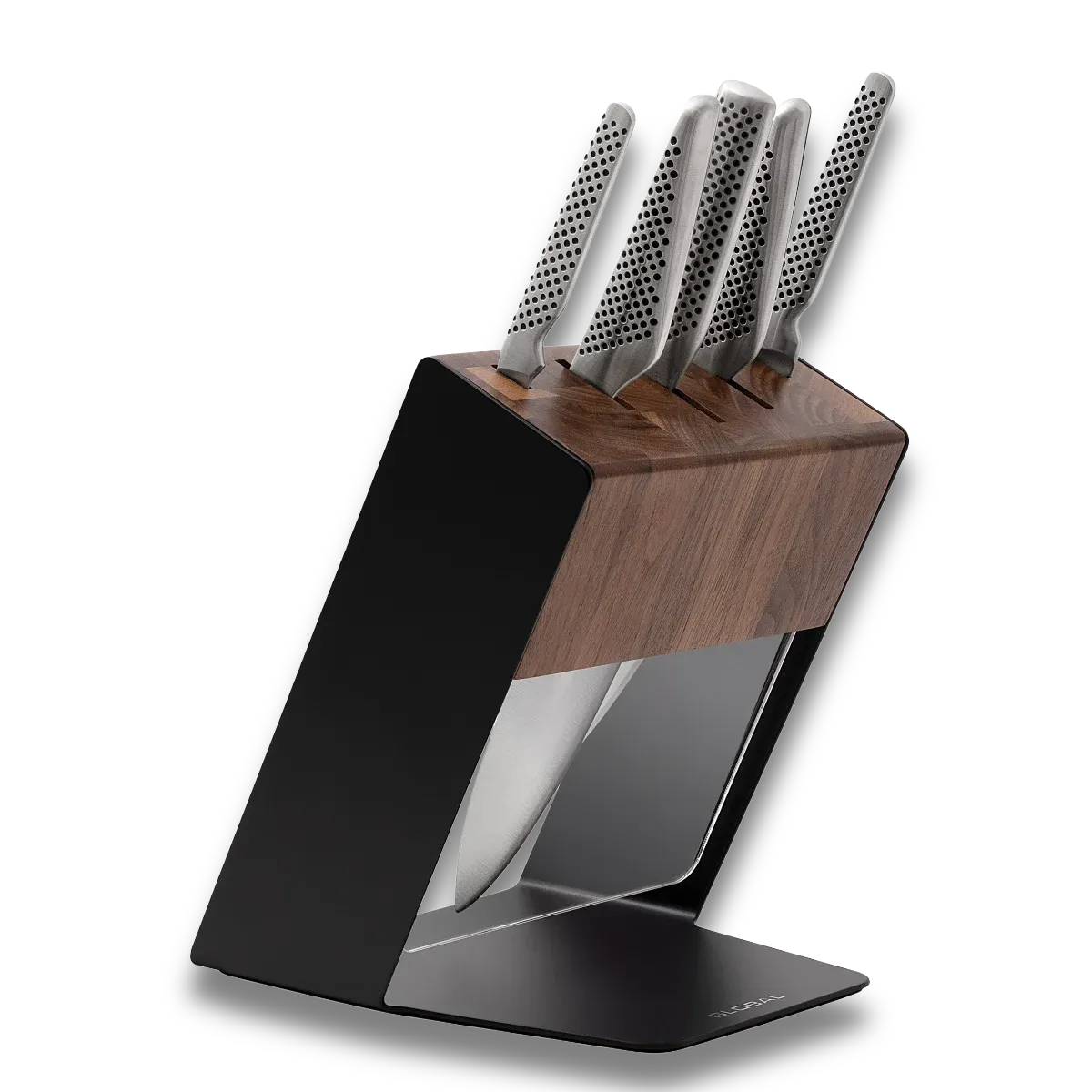 Global Katana 6-Piece Knife Block Set – Black (Made in Japan)