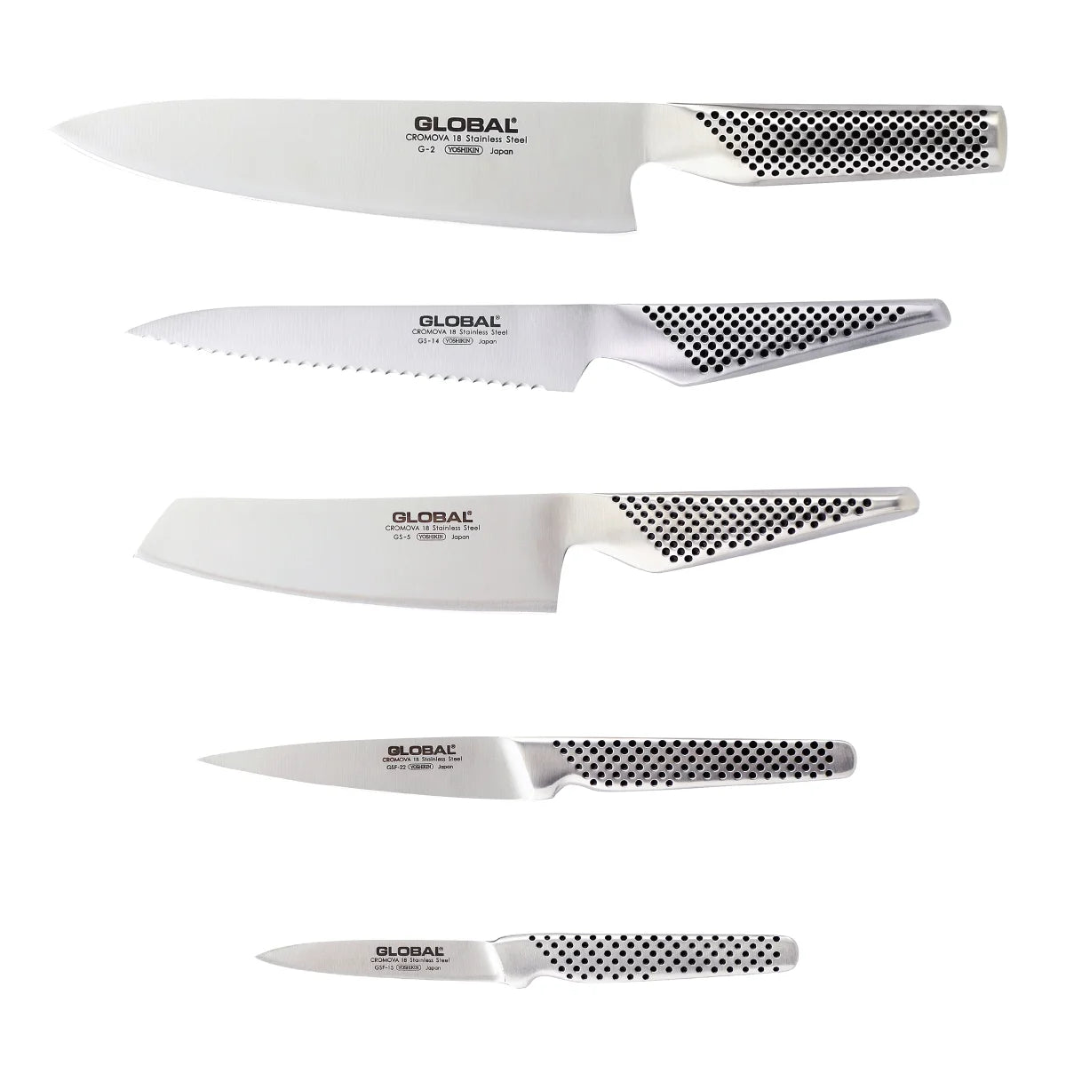 Global Katana 6-Piece Knife Block Set – Black (Made in Japan)