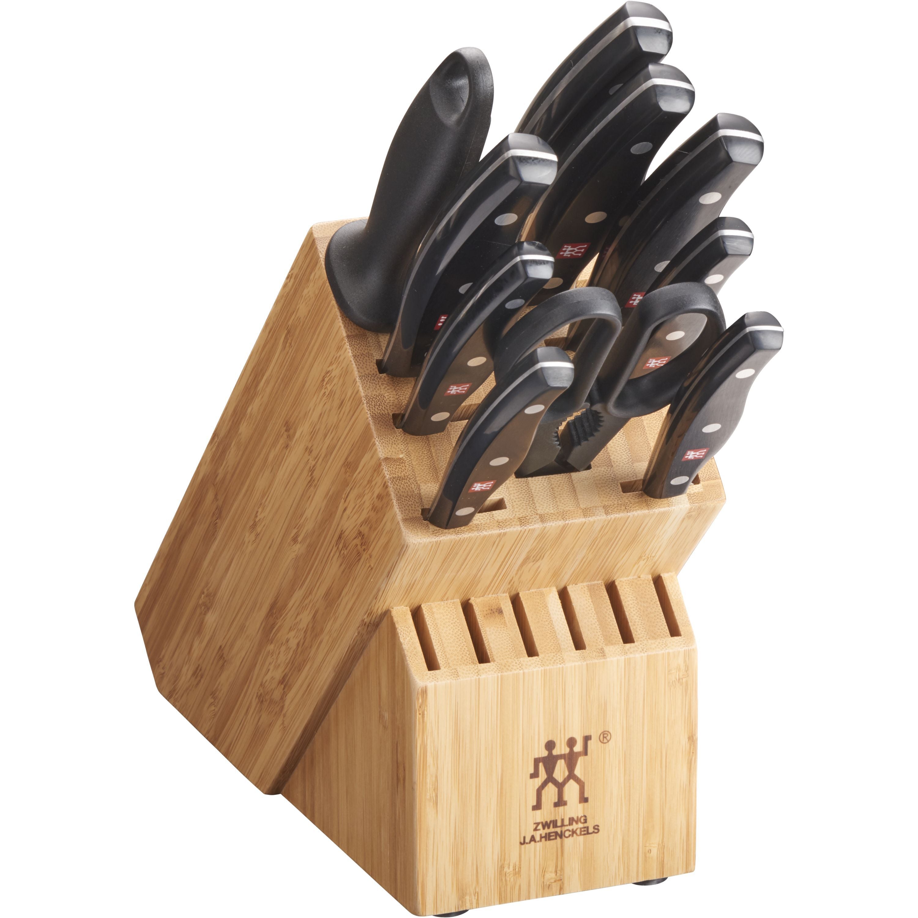 ZWILLING TWIN Signature 11 Piece Knife Block Set with precision stamped German steel knives in wooden block