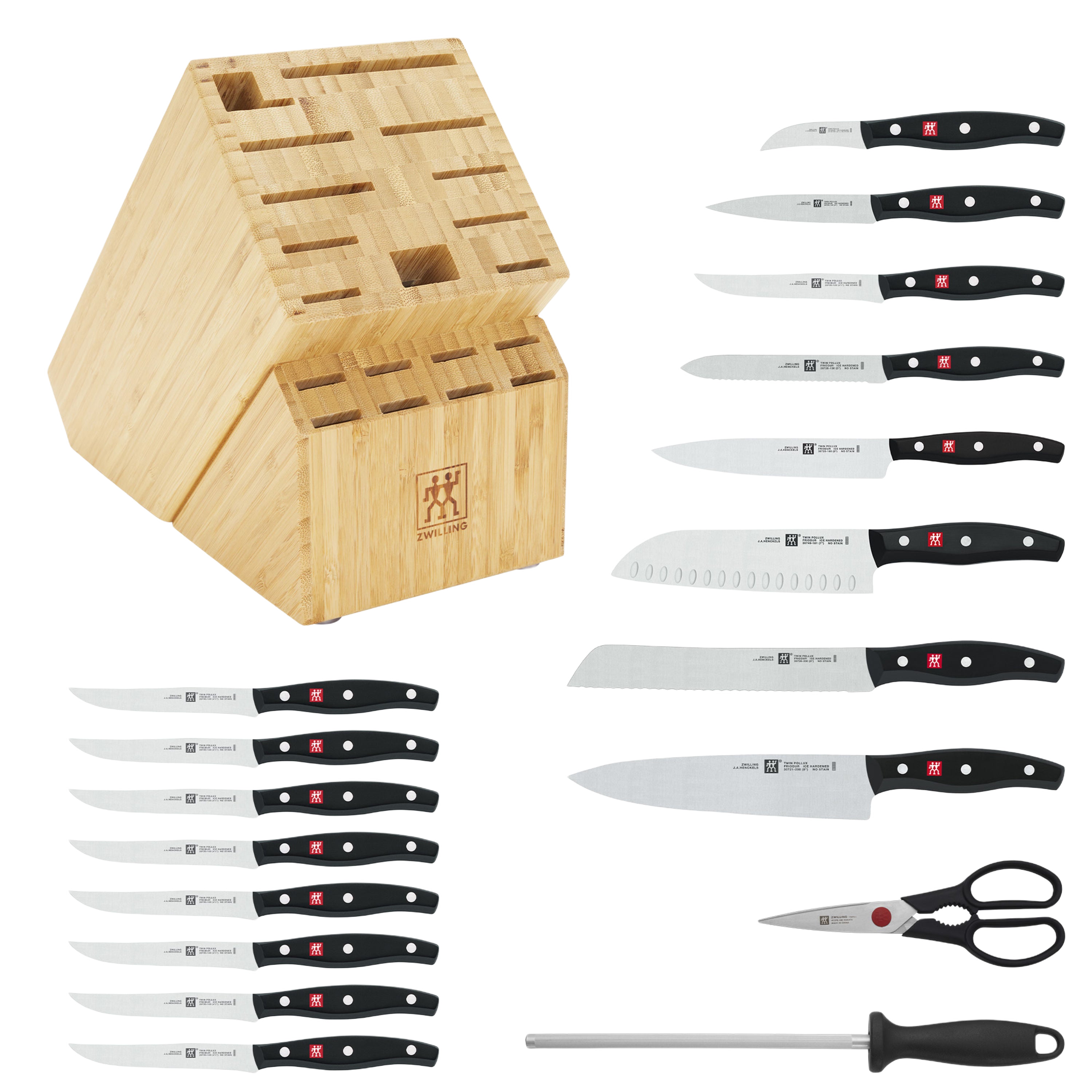 ZWILLING TWIN Signature 19 Piece German Steel High Carbon Knife Block Set with FRIODUR Blades.-2