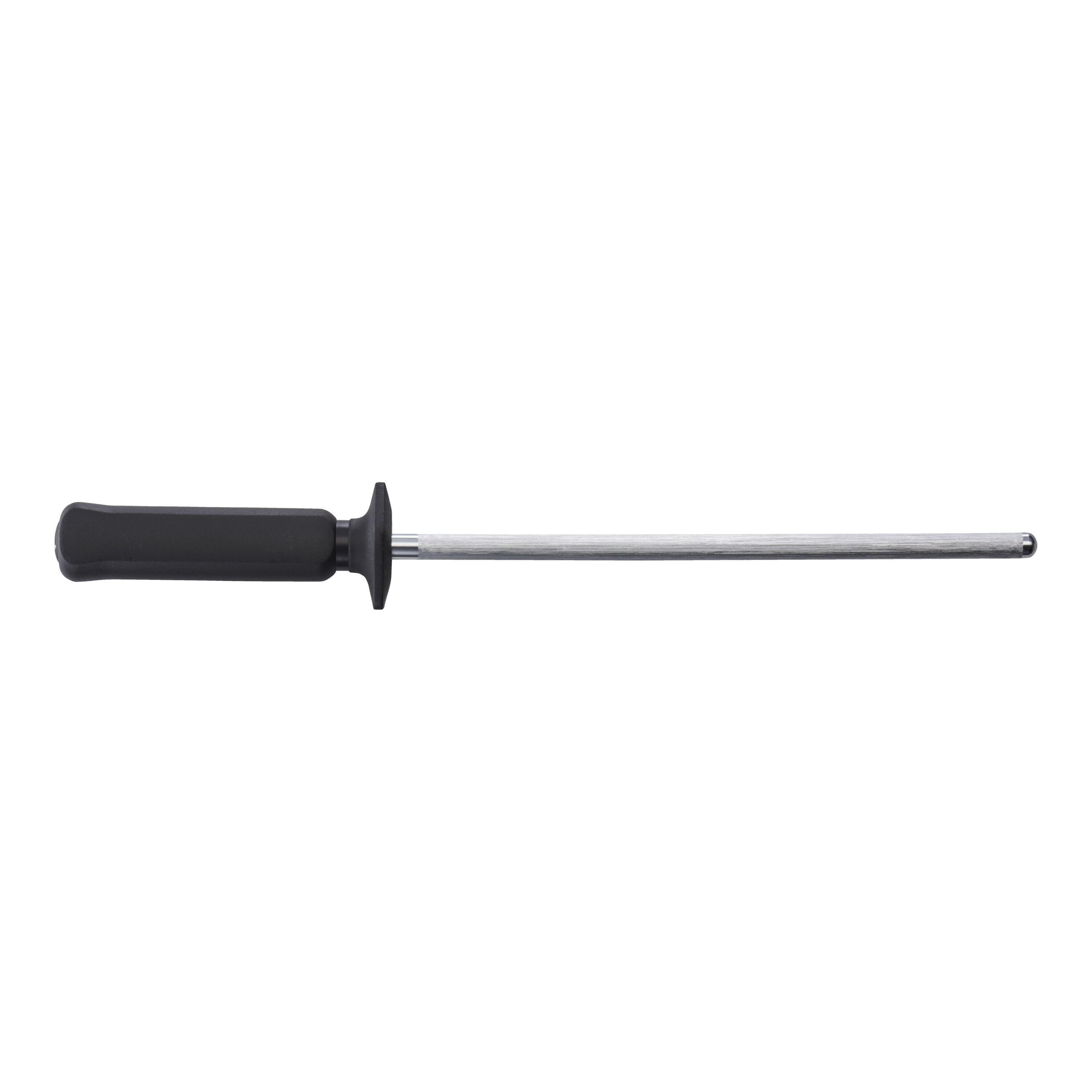 Black-handled screwdriver on a white background