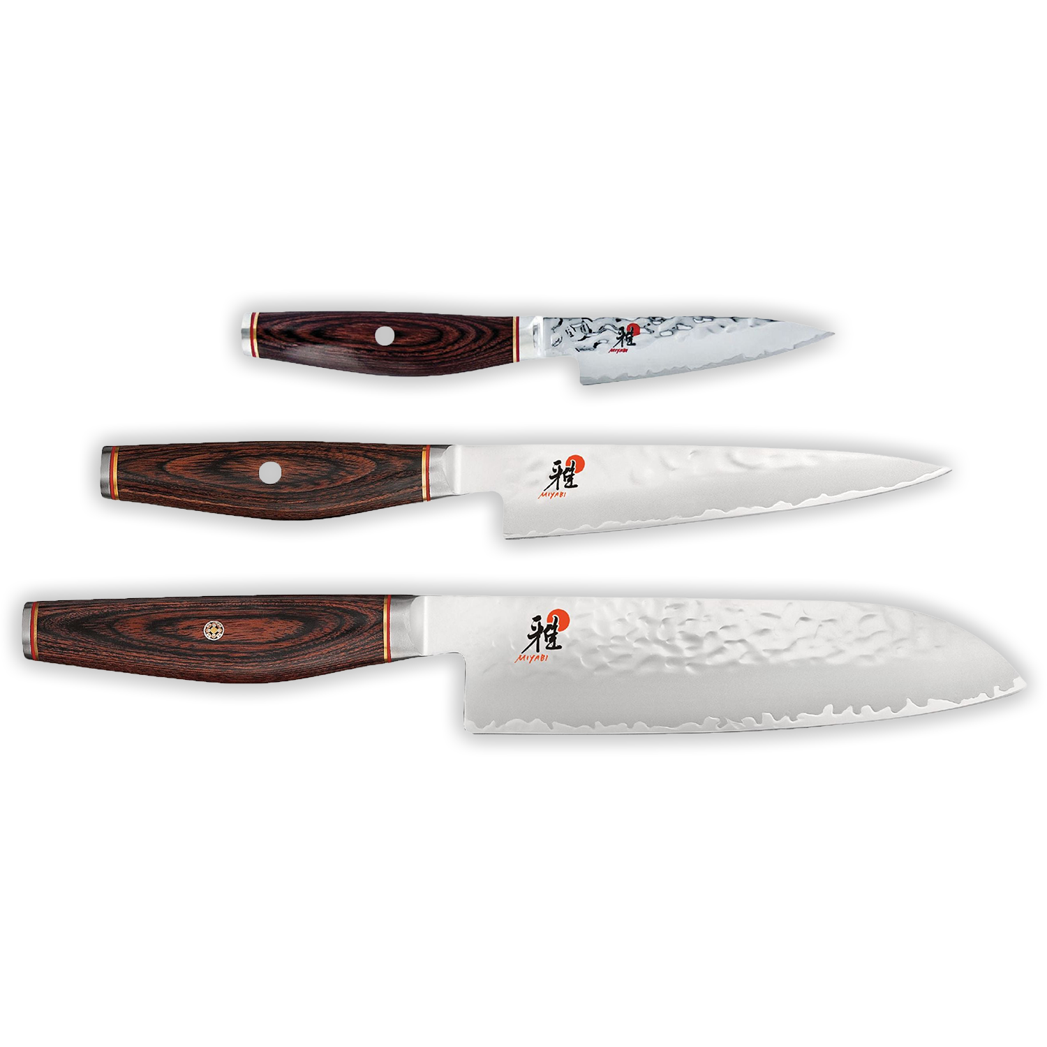 MIYABI 6000 MCT 3 Piece Knife Set, Brown