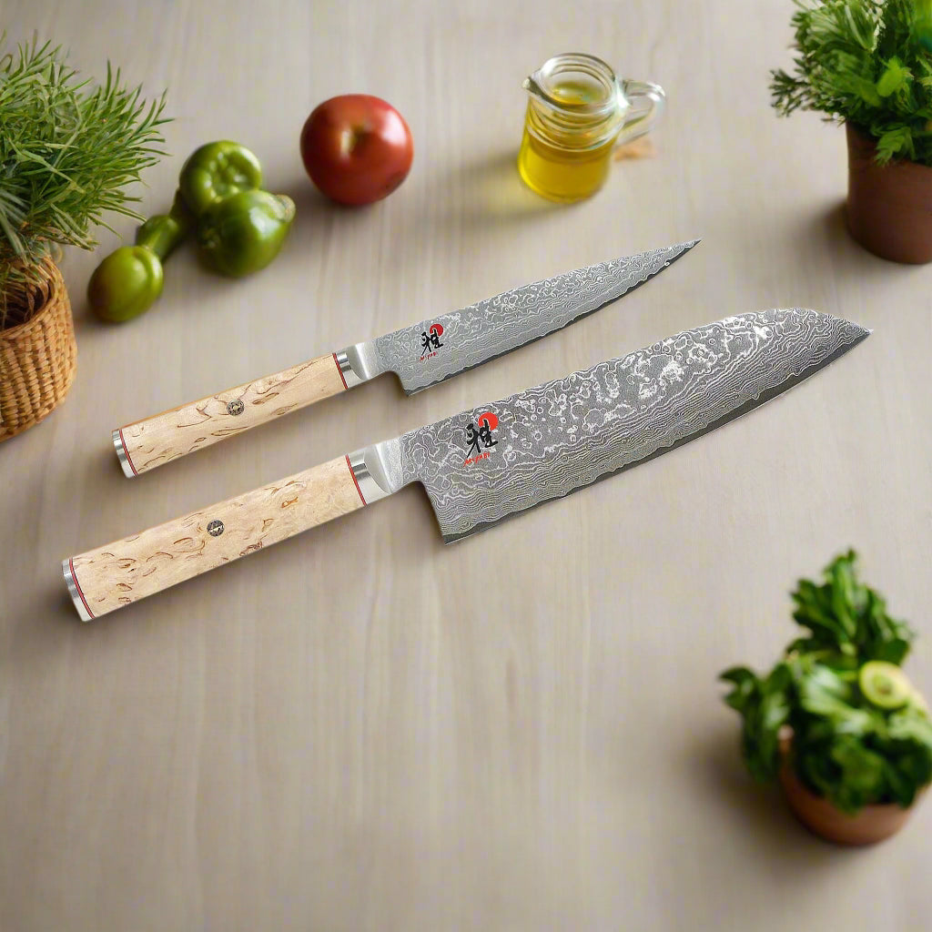 MIYABI 5000 MCD 2 Piece Knife Set, Brown
