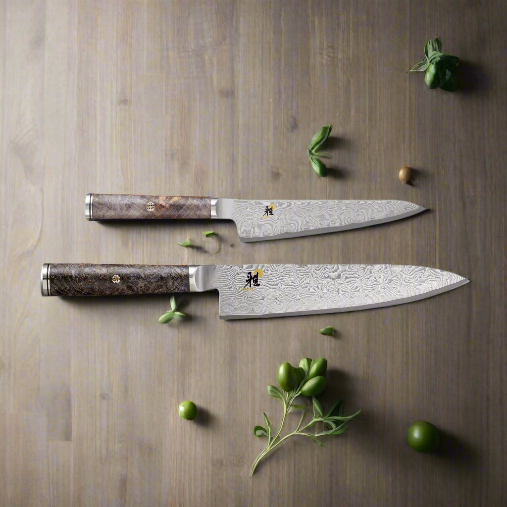 MIYABI 5000 MCD 67 2 Piece Santoku And Prep Knife Set, Brown