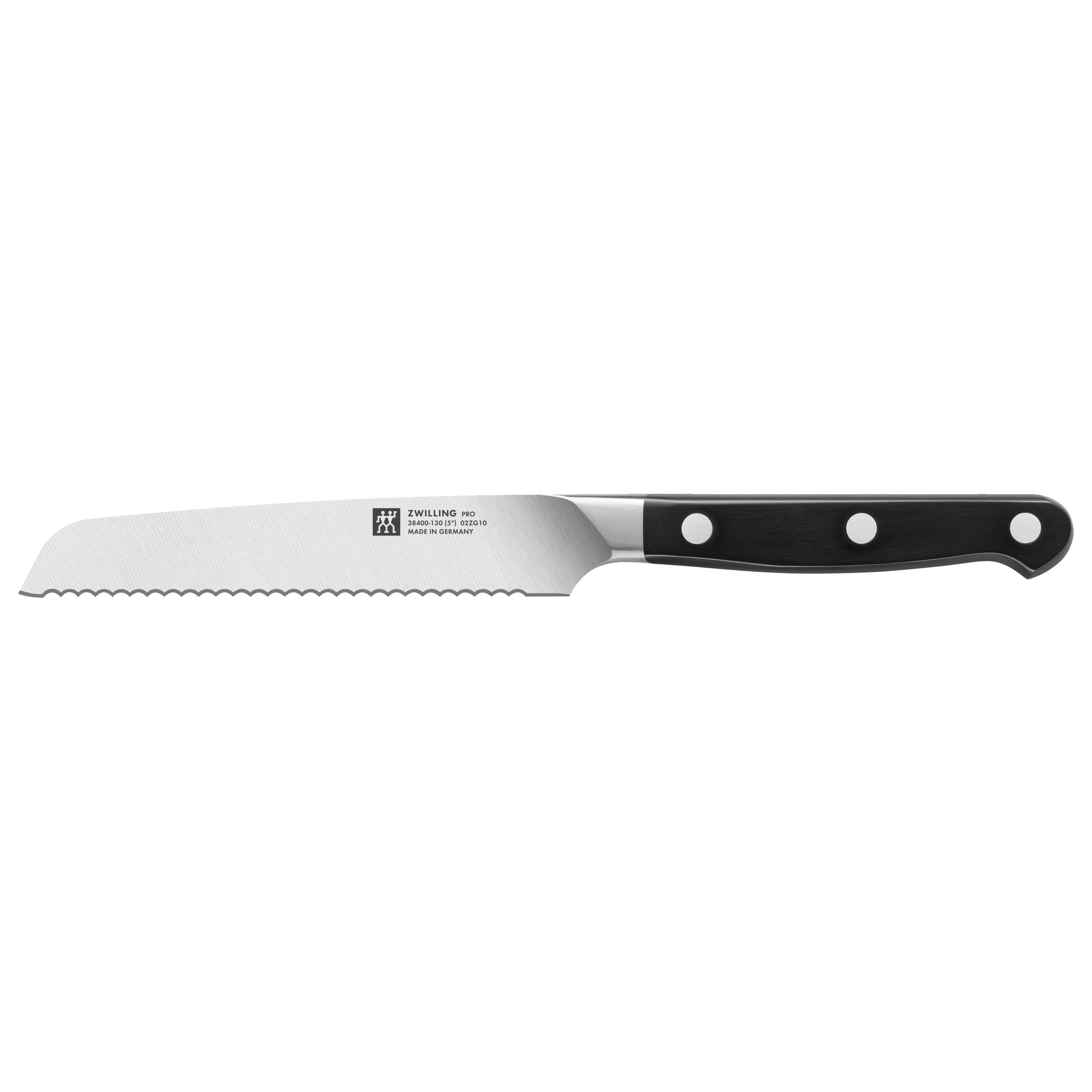 ZWILLING Pro 12 Piece Knife Block Set serrated knife showcasing ergonomic design and professional quality.