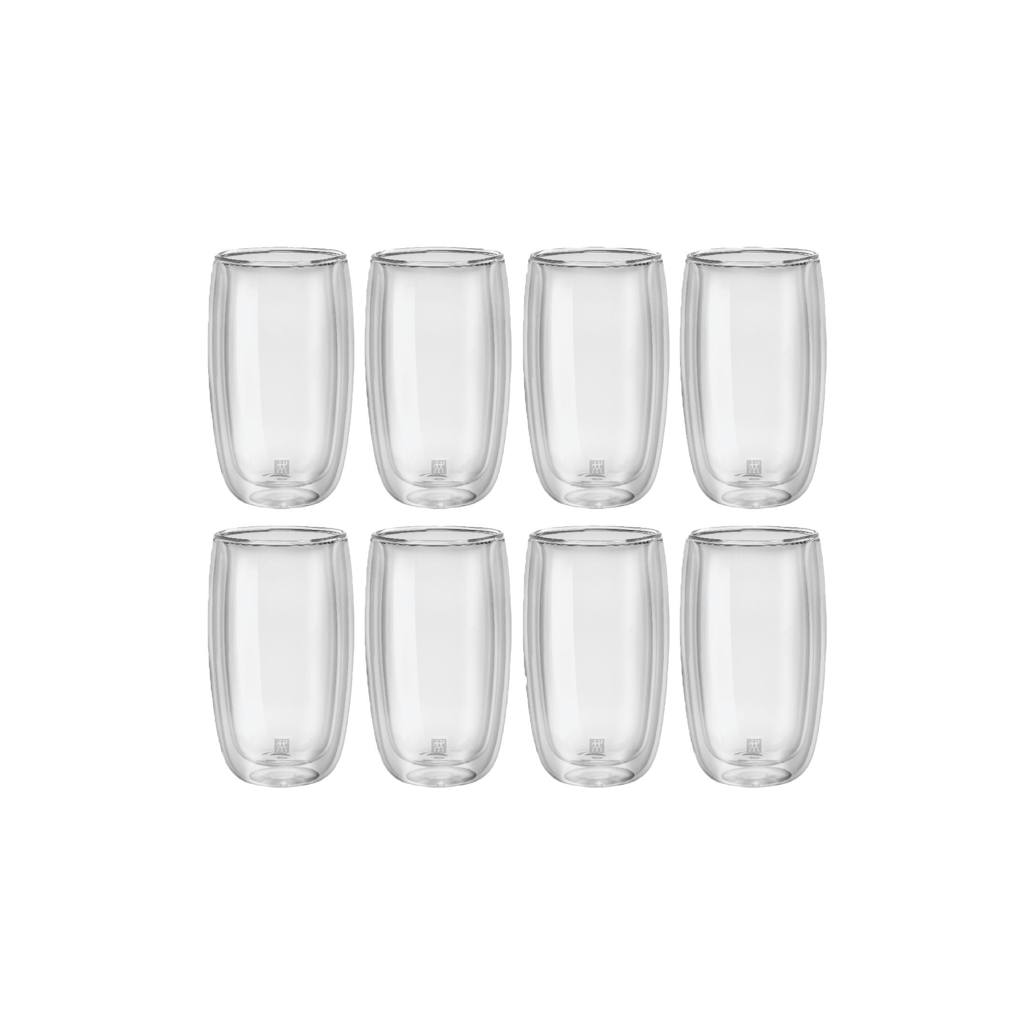 ZWILLING Sorrento 8 Piece Latte Glass Set - Value Pack, Transparent