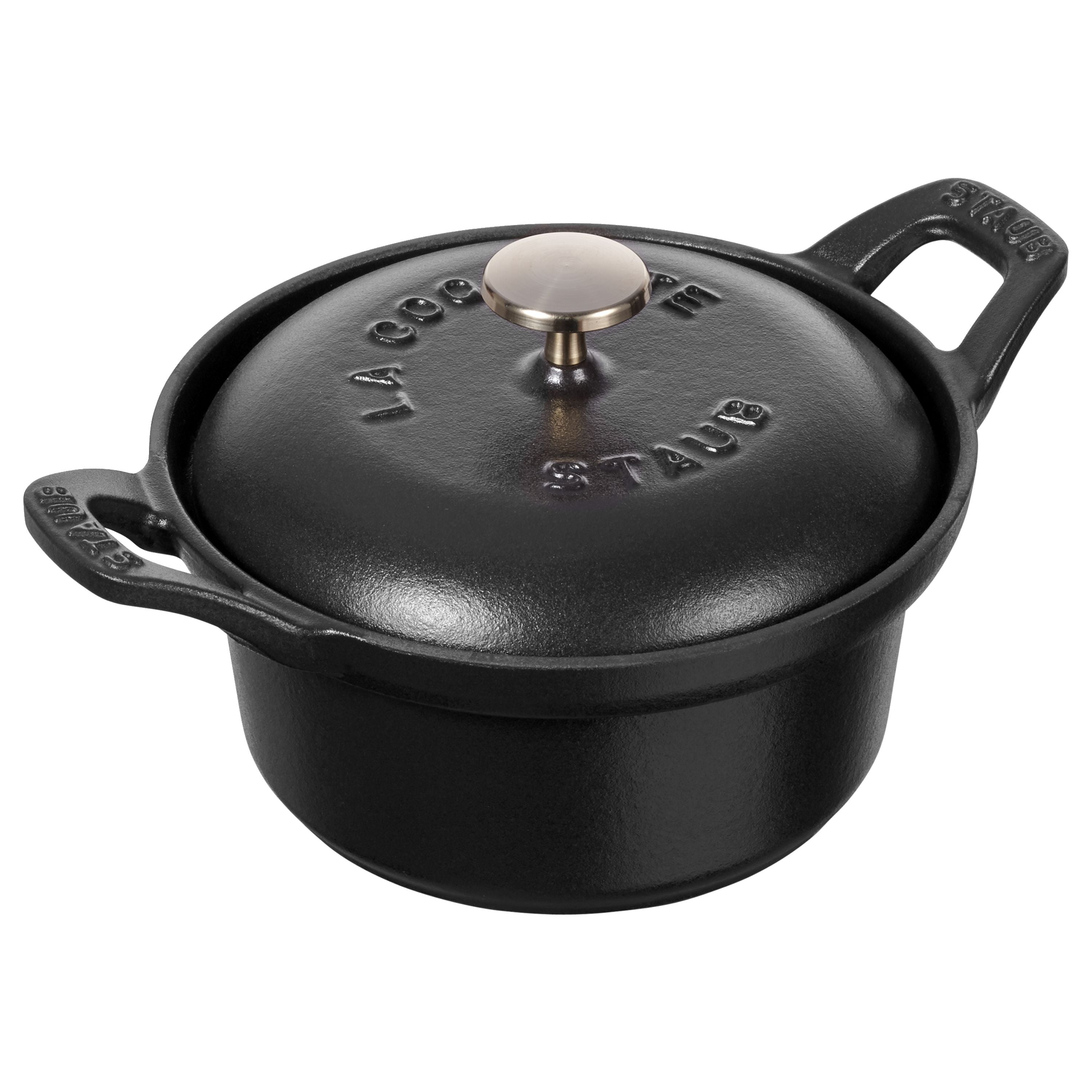 STAUB Specialities 500 ml Cast Iron Round La Coquette, Black-0