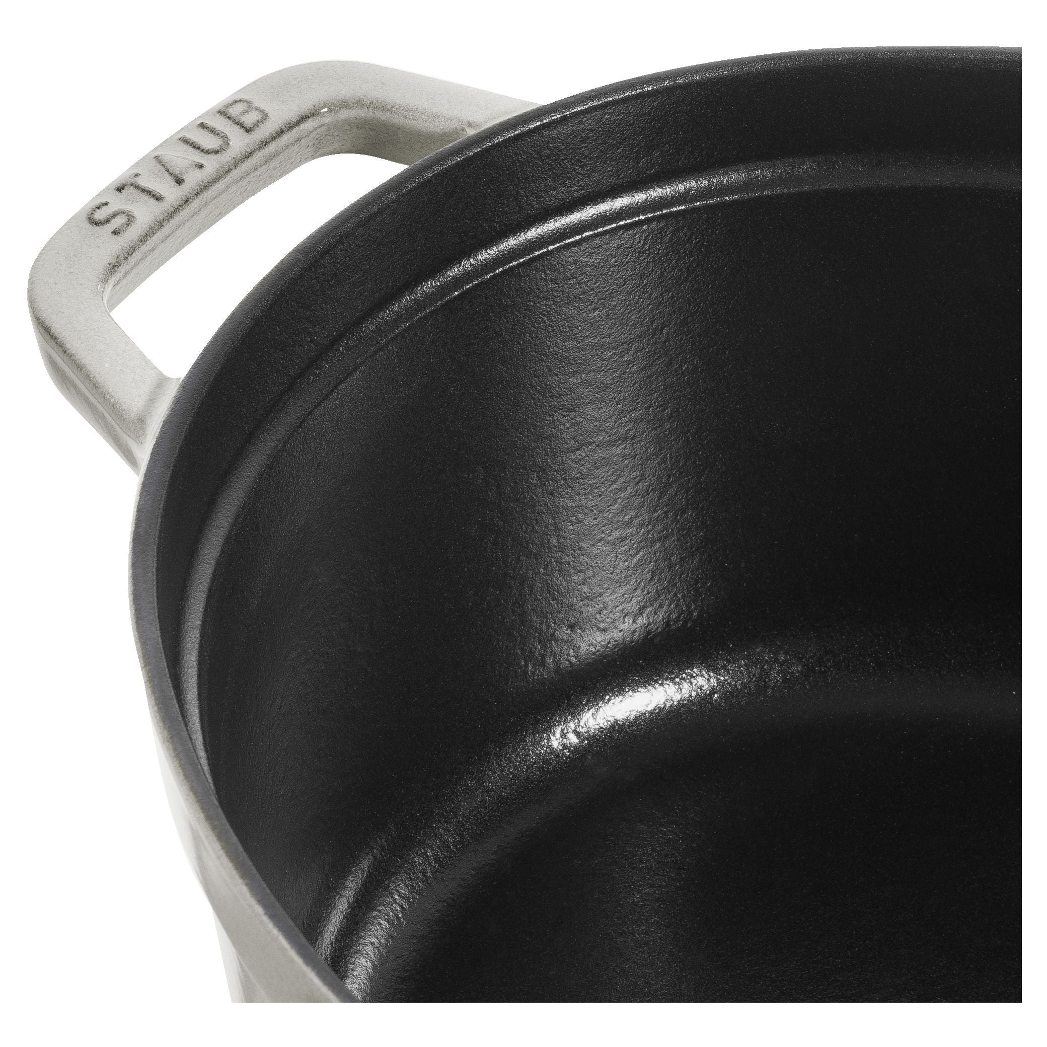 STAUB La Cocotte 5.5 L Cast Iron Oval Cocotte, White Truffle