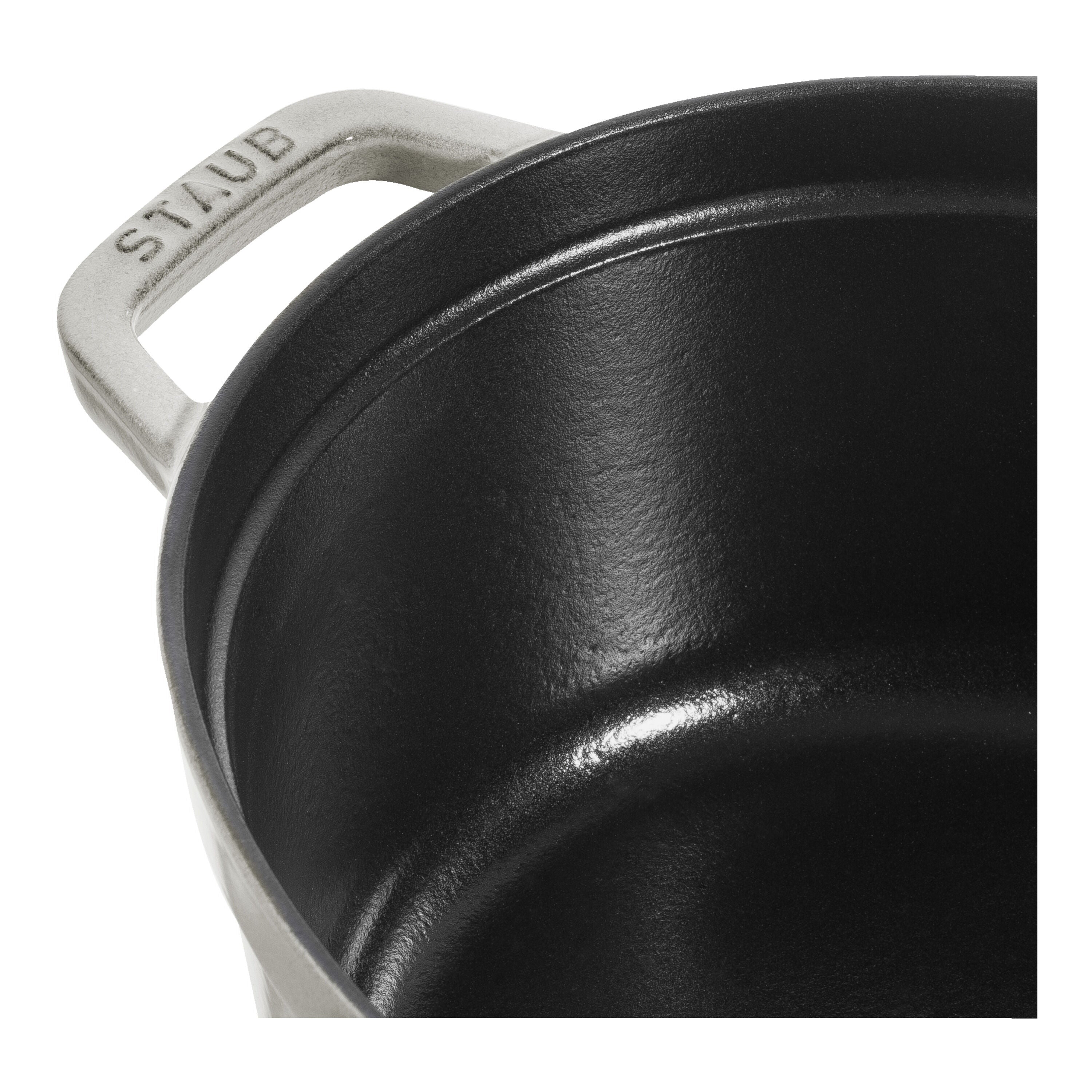 STAUB La Cocotte 6.75 L Cast Iron Oval Cocotte, White Truffle