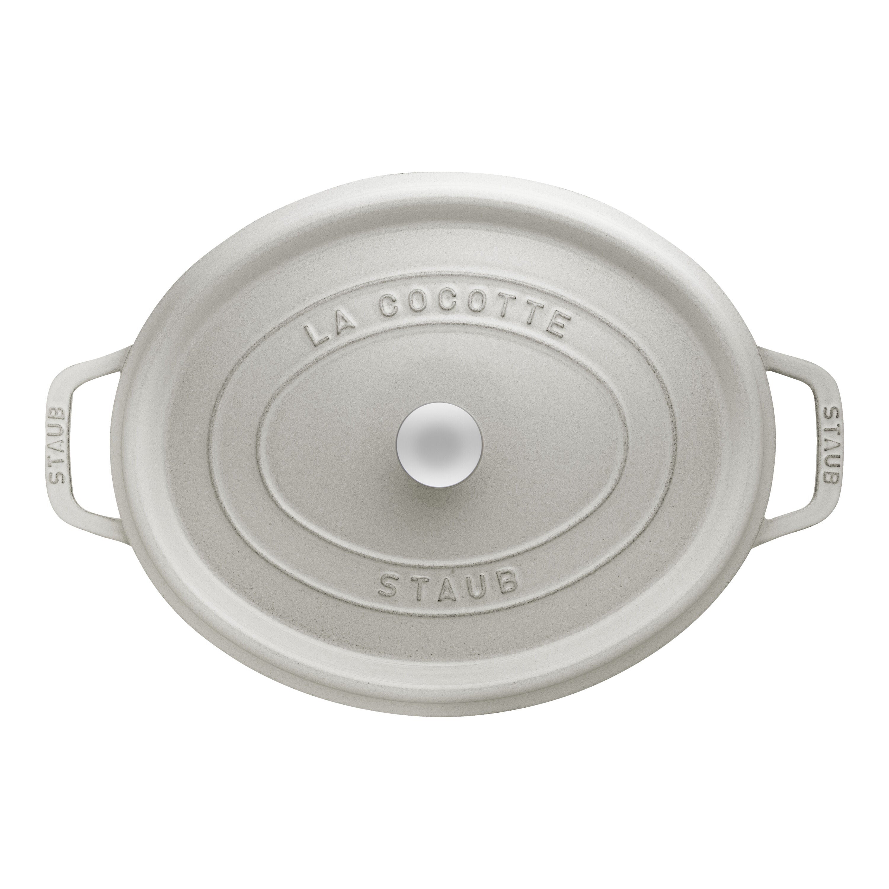 STAUB La Cocotte 6.75 L Cast Iron Oval Cocotte, White Truffle