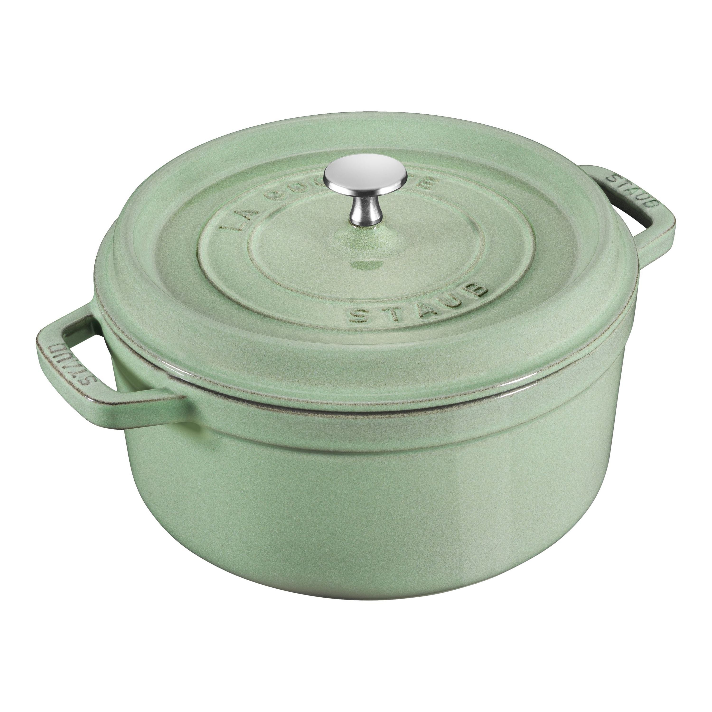 STAUB La Cocotte 6.75 L Cast Iron Round Cocotte, Sage-0