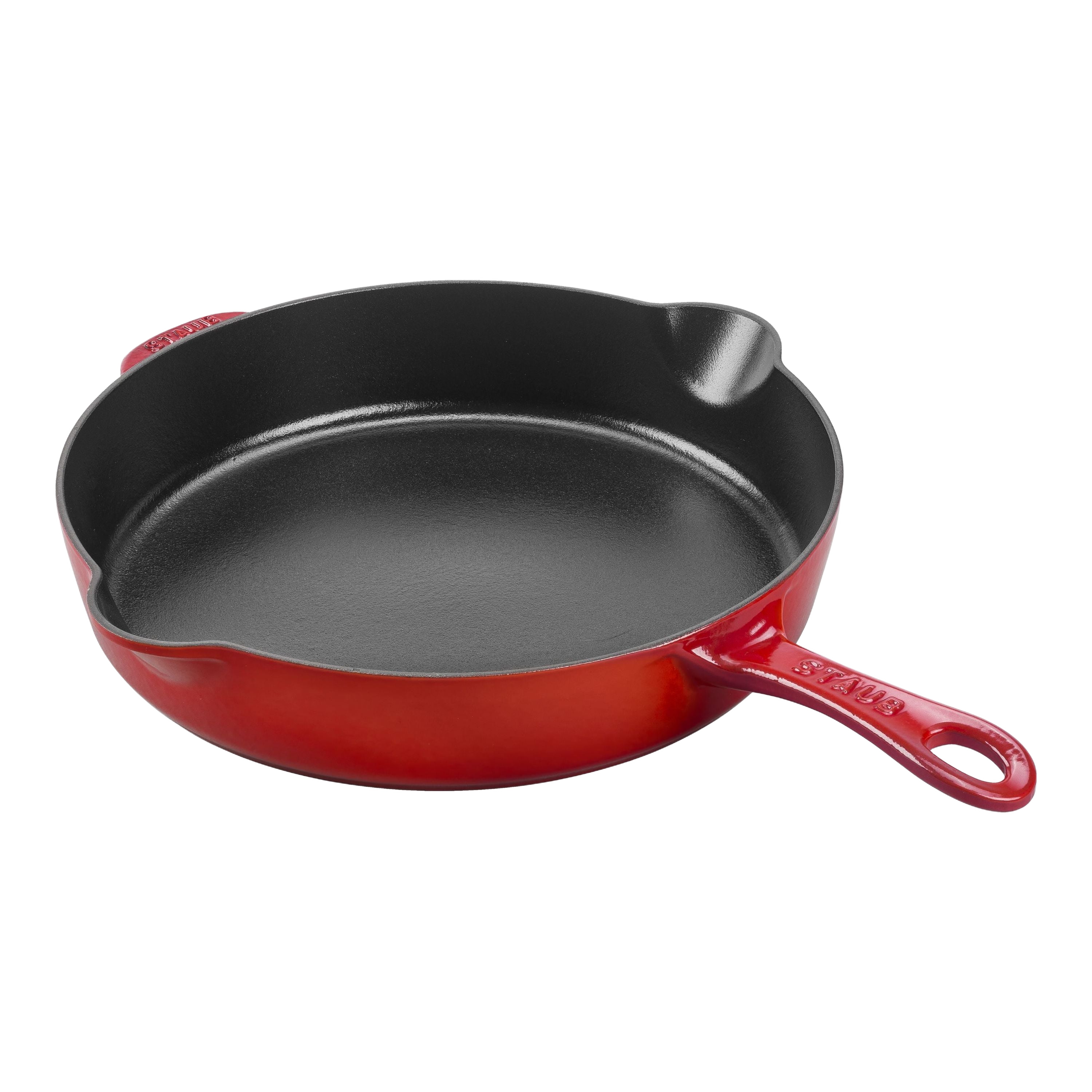 STAUB Pans 28 cm / 11 inch Cast Iron Traditional Deep Frypan, Cherry-0