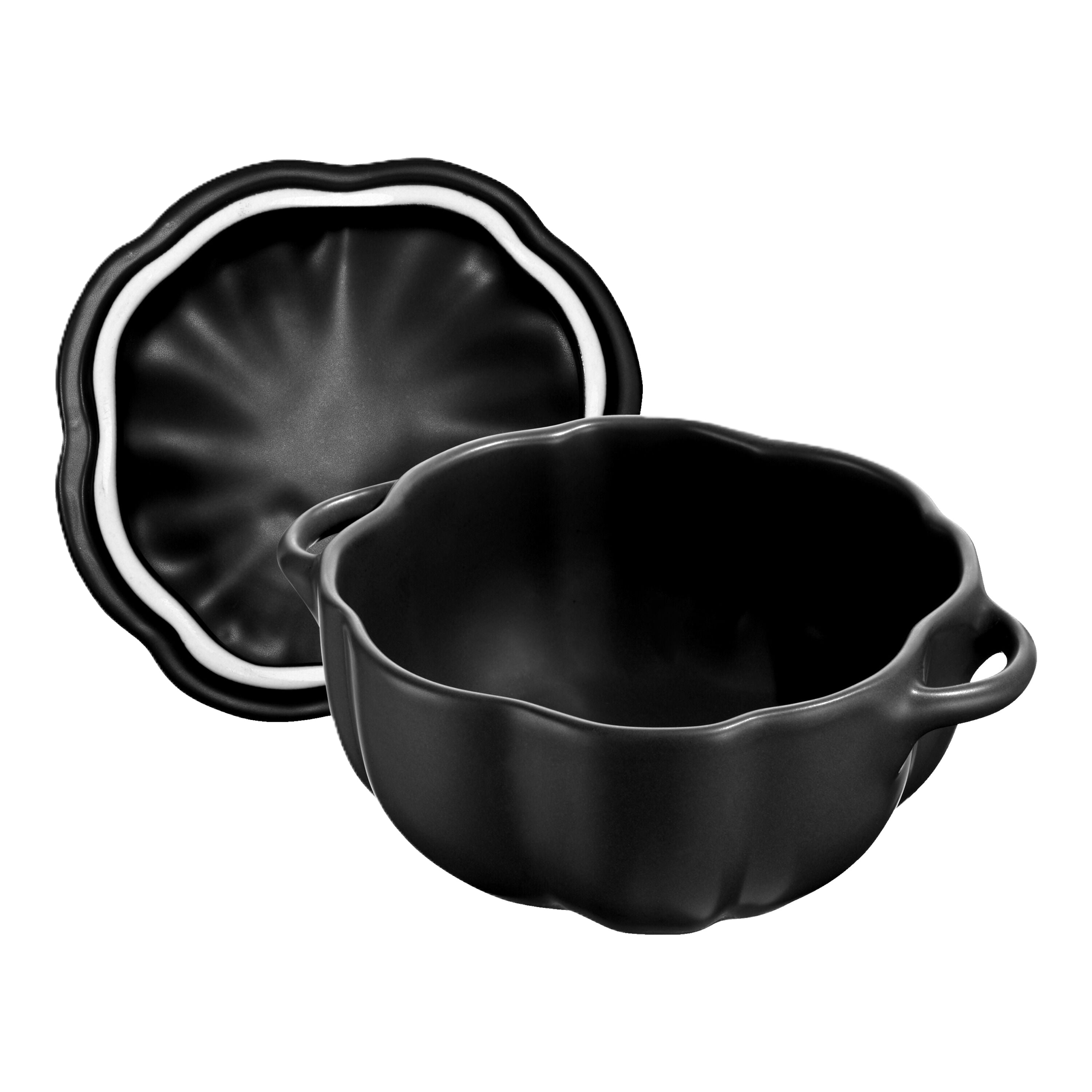 STAUB Ceramique 500 mL Ceramic Pumpkin Cocotte, Black