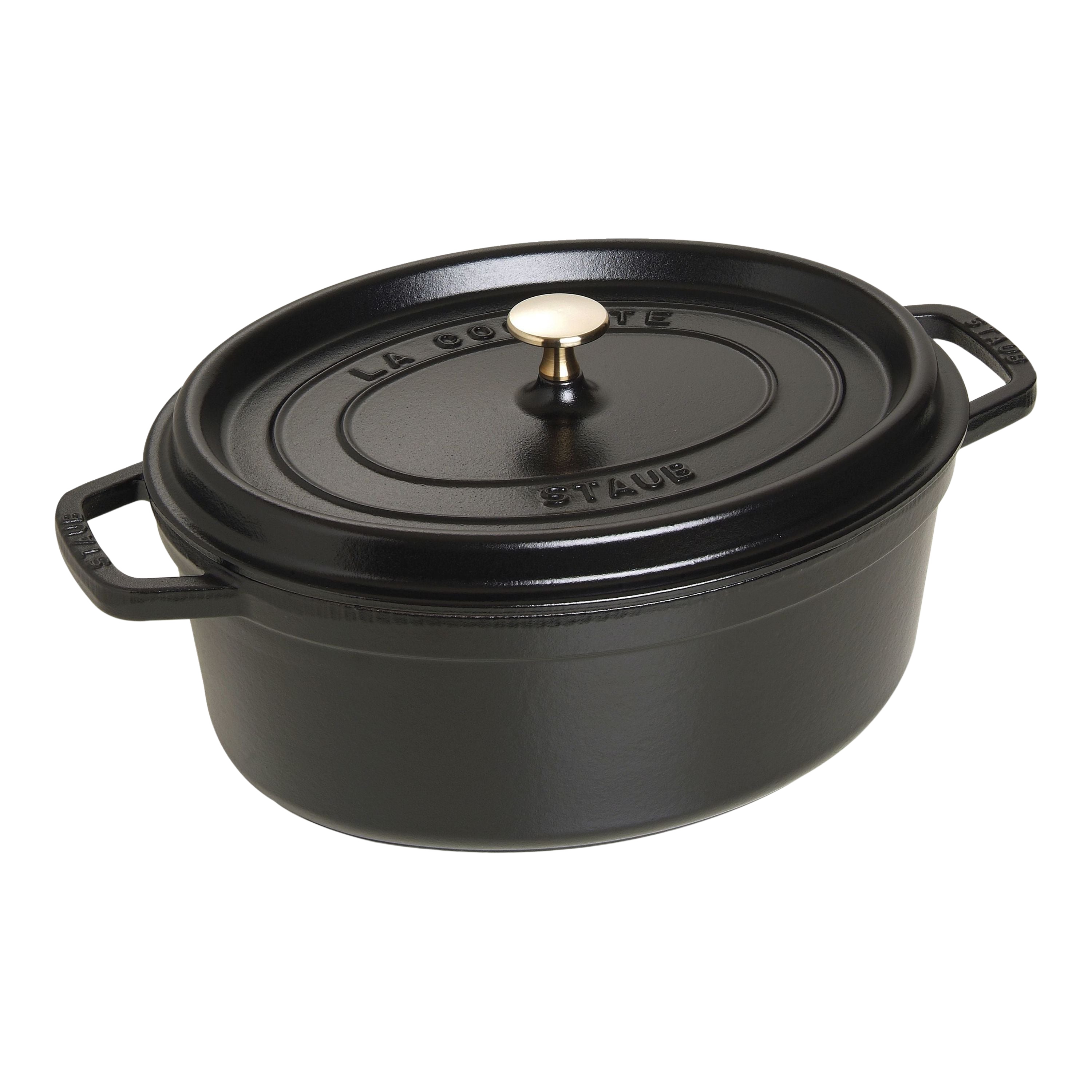 STAUB La Cocotte 5.5 L Cast Iron Oval Cocotte, Black-0