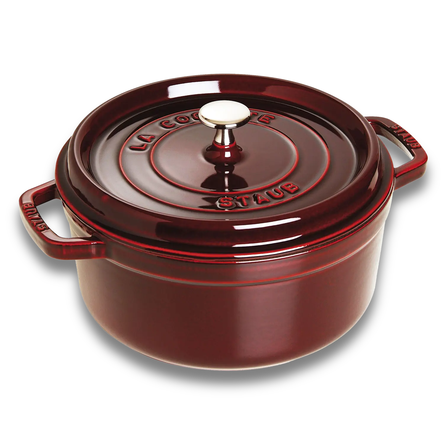STAUB La Cocotte 3.7 L Cast Iron Round Cocotte, Grenadine-Red