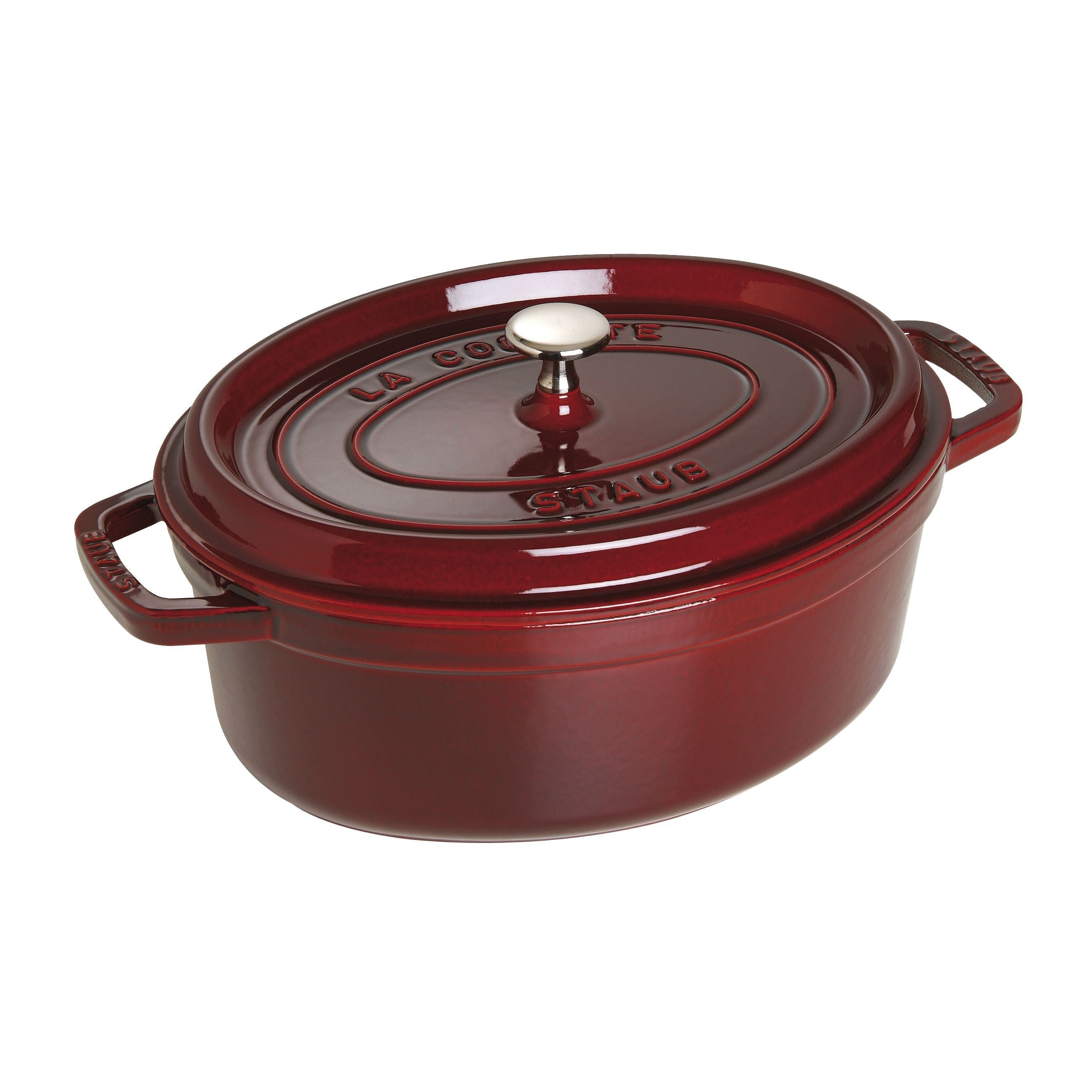 STAUB La Cocotte 5.5 L Cast Iron Oval Cocotte, Grenadine-Red-1