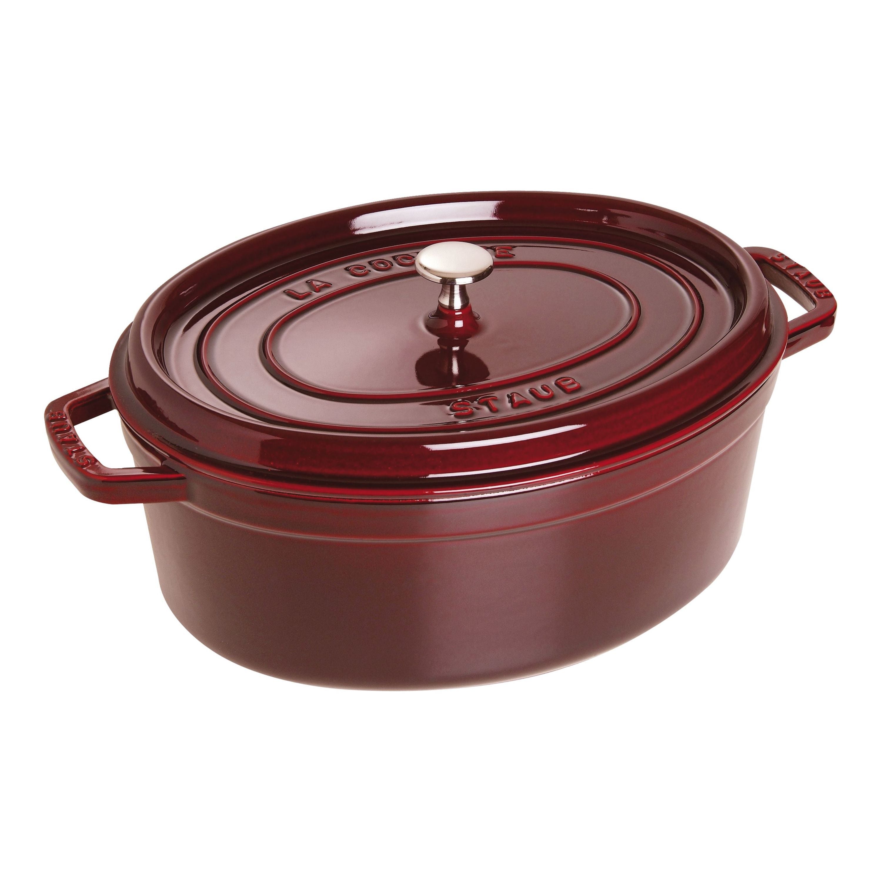 STAUB La Cocotte 5.5 L Cast Iron Oval Cocotte, Grenadine-Red-0
