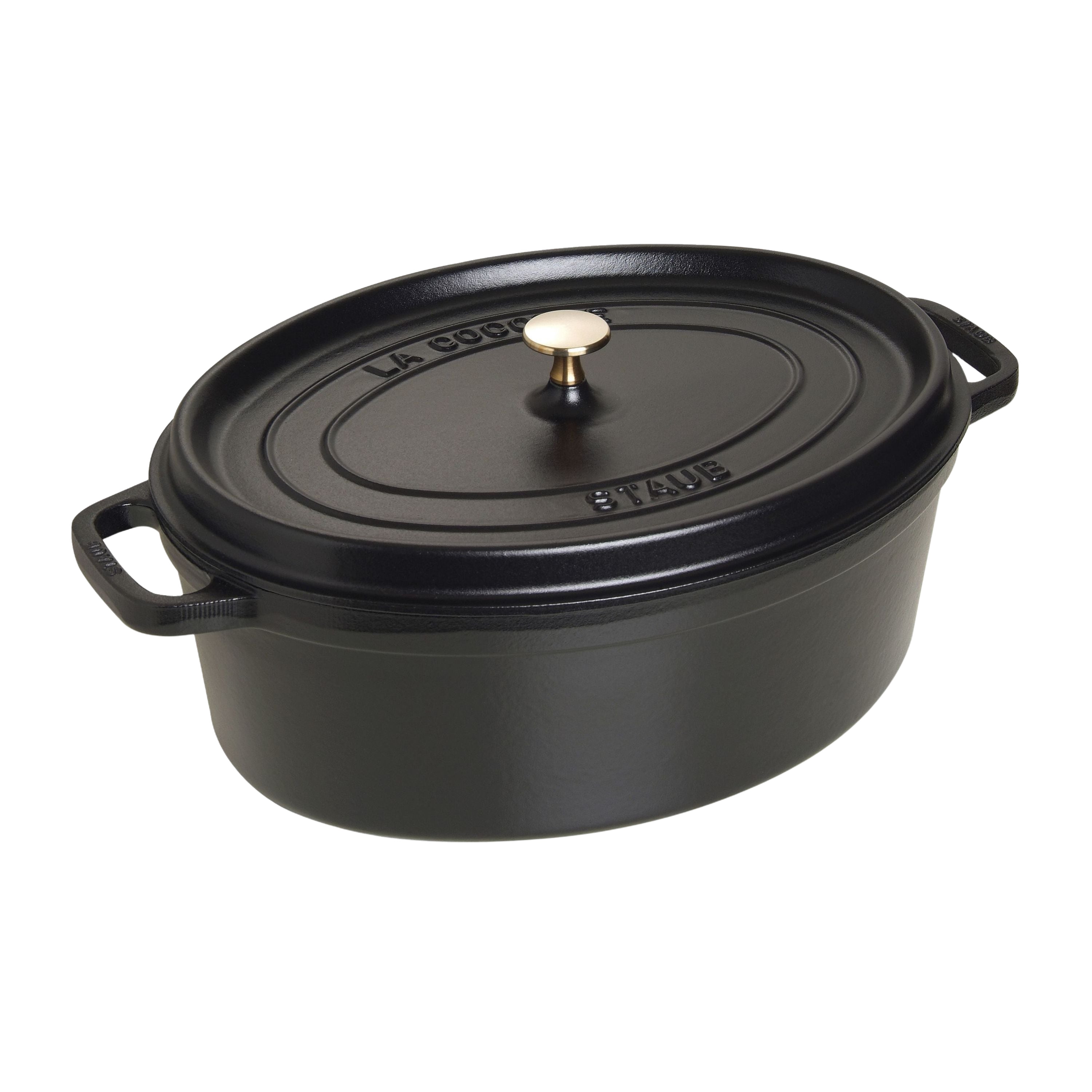 STAUB La Cocotte 8L Cast Iron Oval Roaster Oven Black-0
