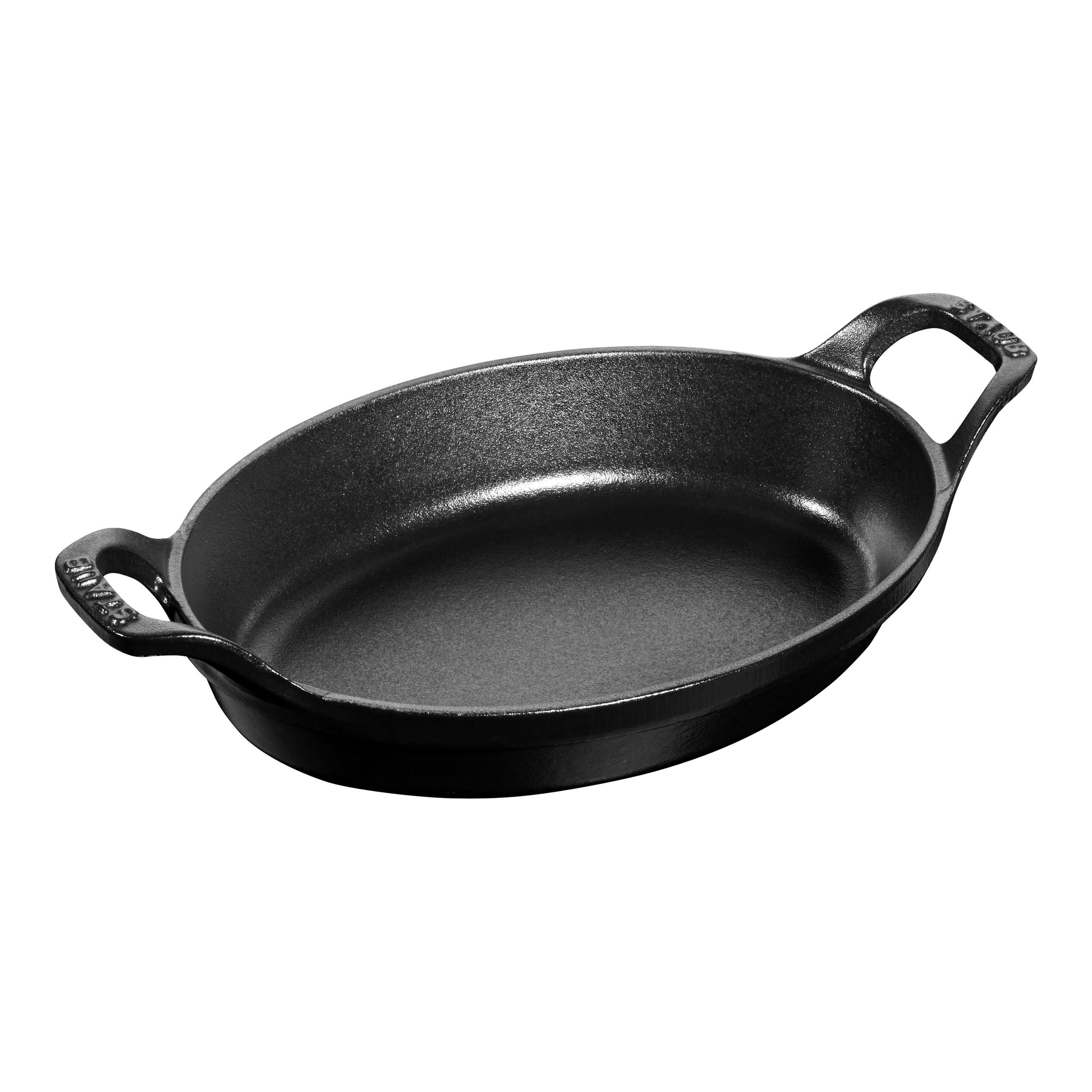 STAUB Specialities 700 ml Cast Iron Oval Oven Dish, Black-0