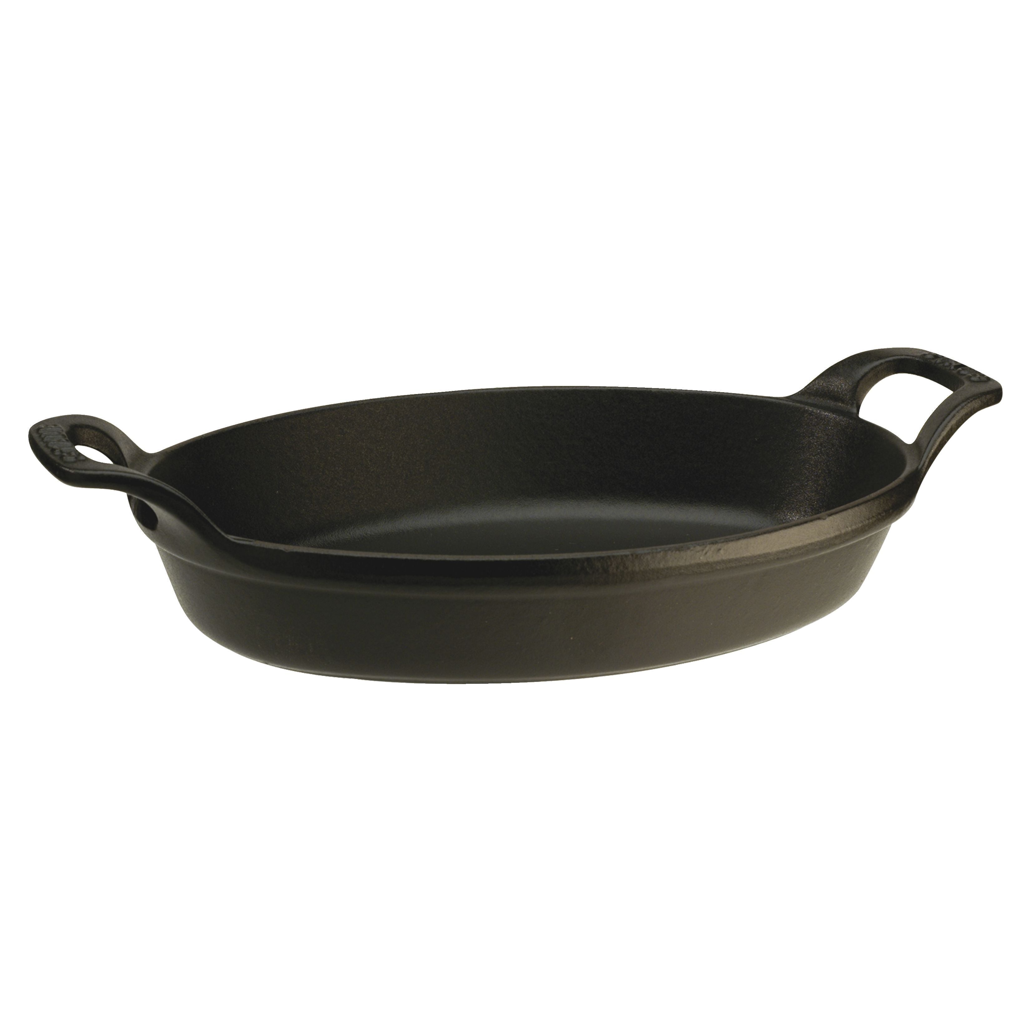 STAUB Specialities 700 ml Cast Iron Oval Oven Dish, Black-1